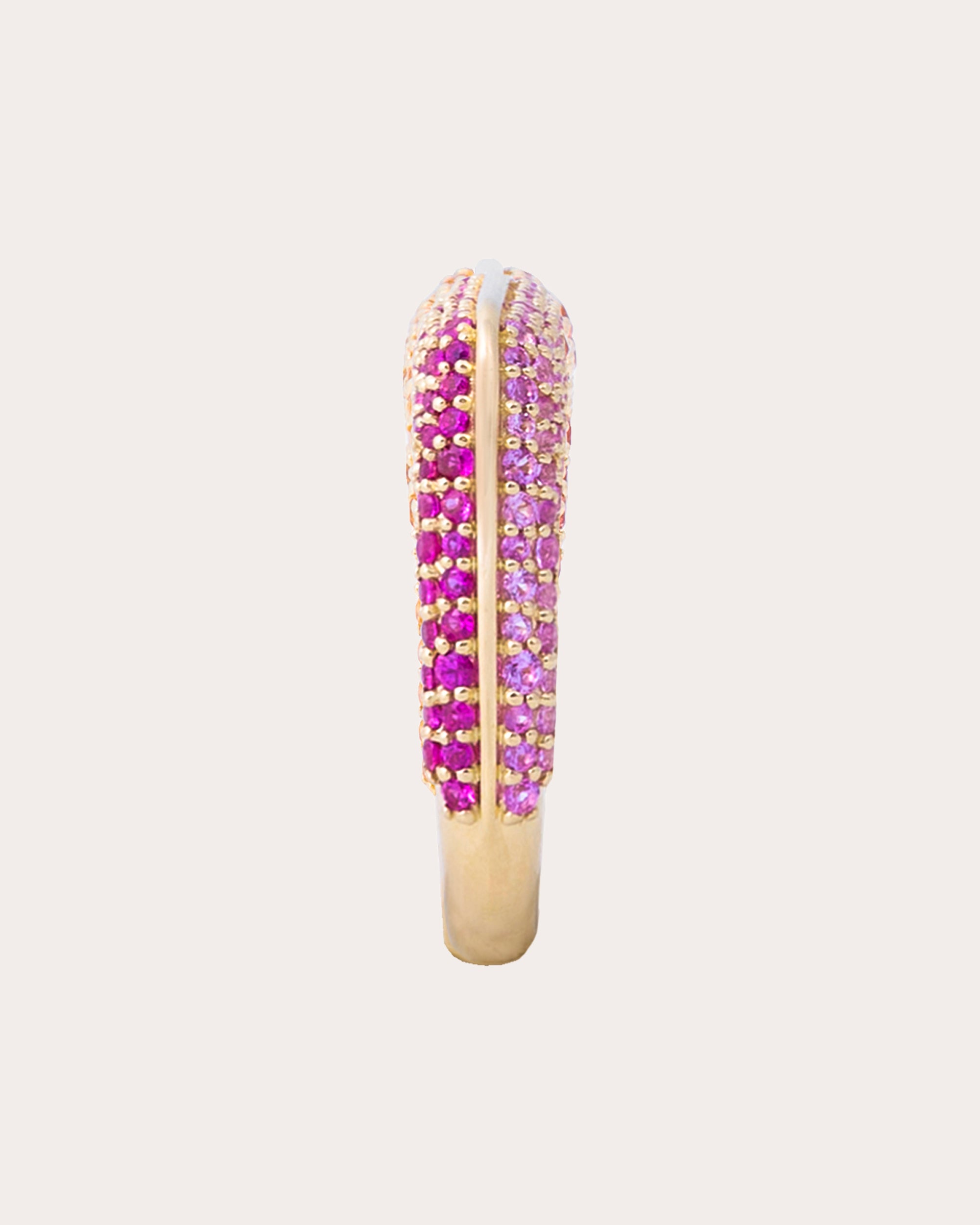 Pink Sapphire Found Rib Curve Band Ring