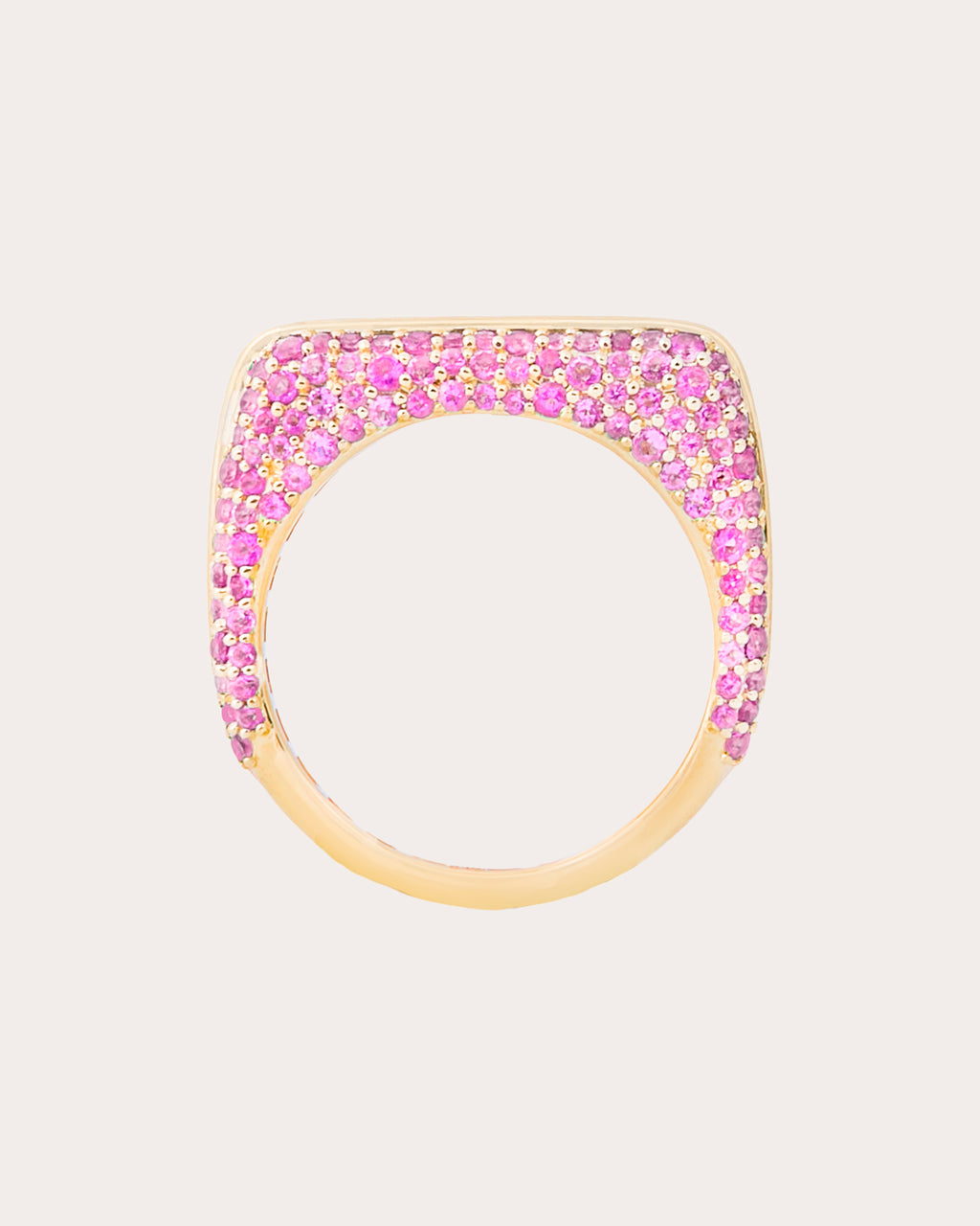 Pink Sapphire Found Rib Curve Band Ring
