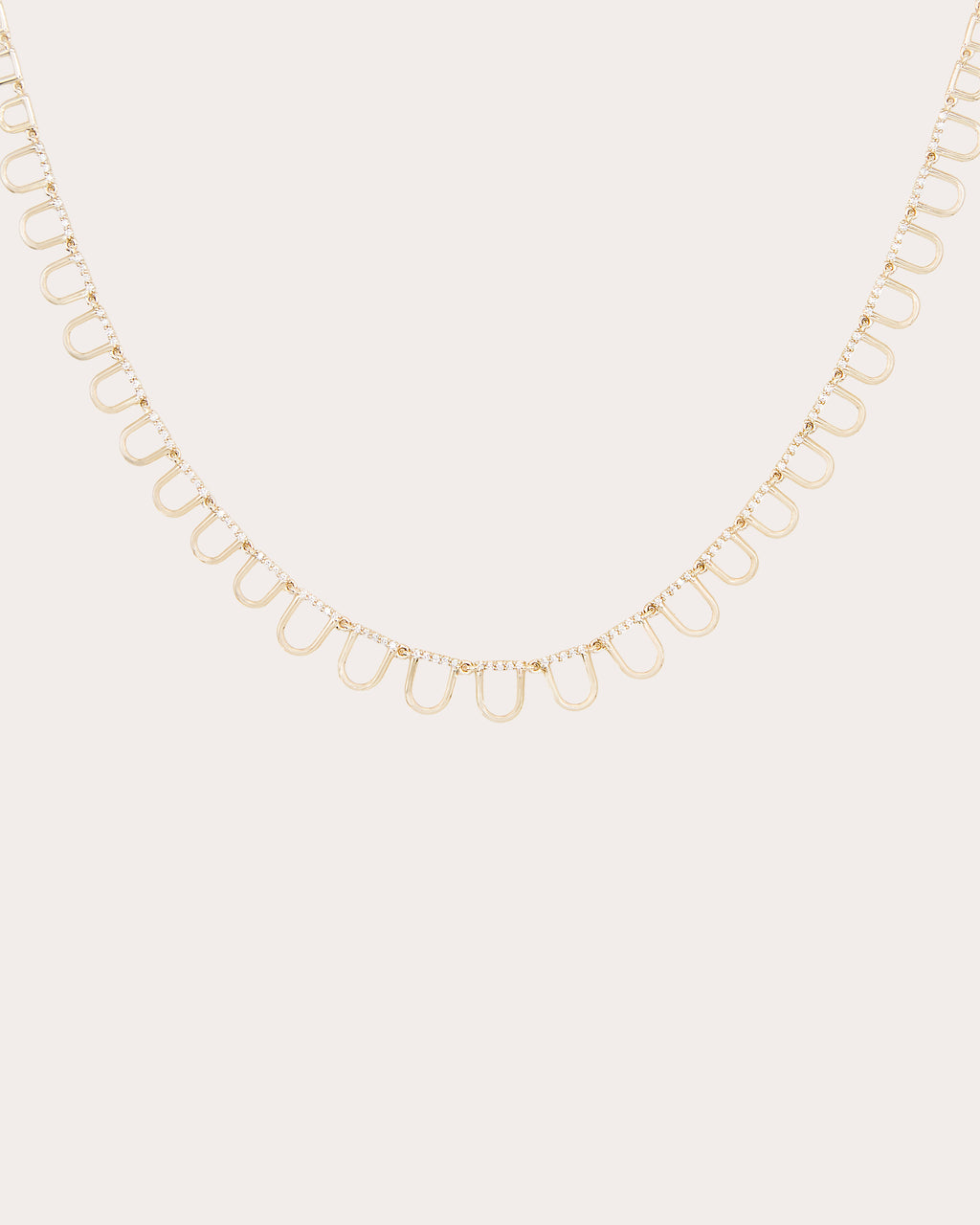 Diamond Found Curve Link Riviere Necklace