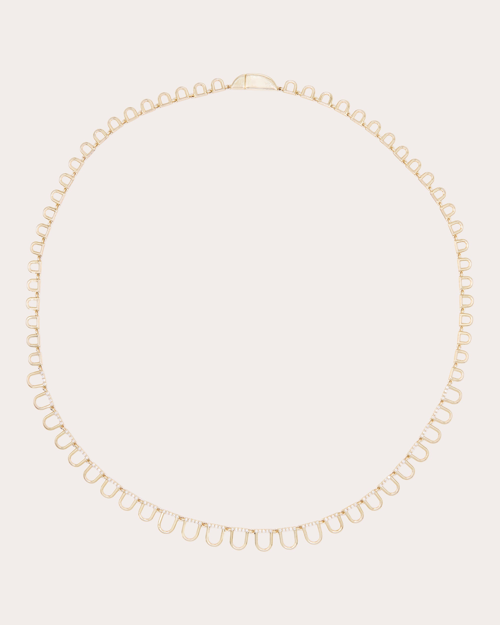 Diamond Found Curve Link Riviere Necklace