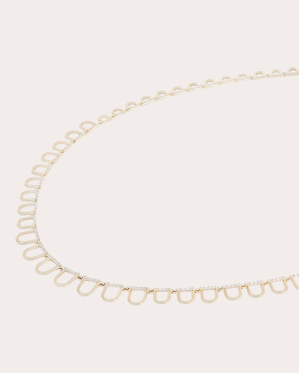 Diamond Found Curve Link Riviere Necklace