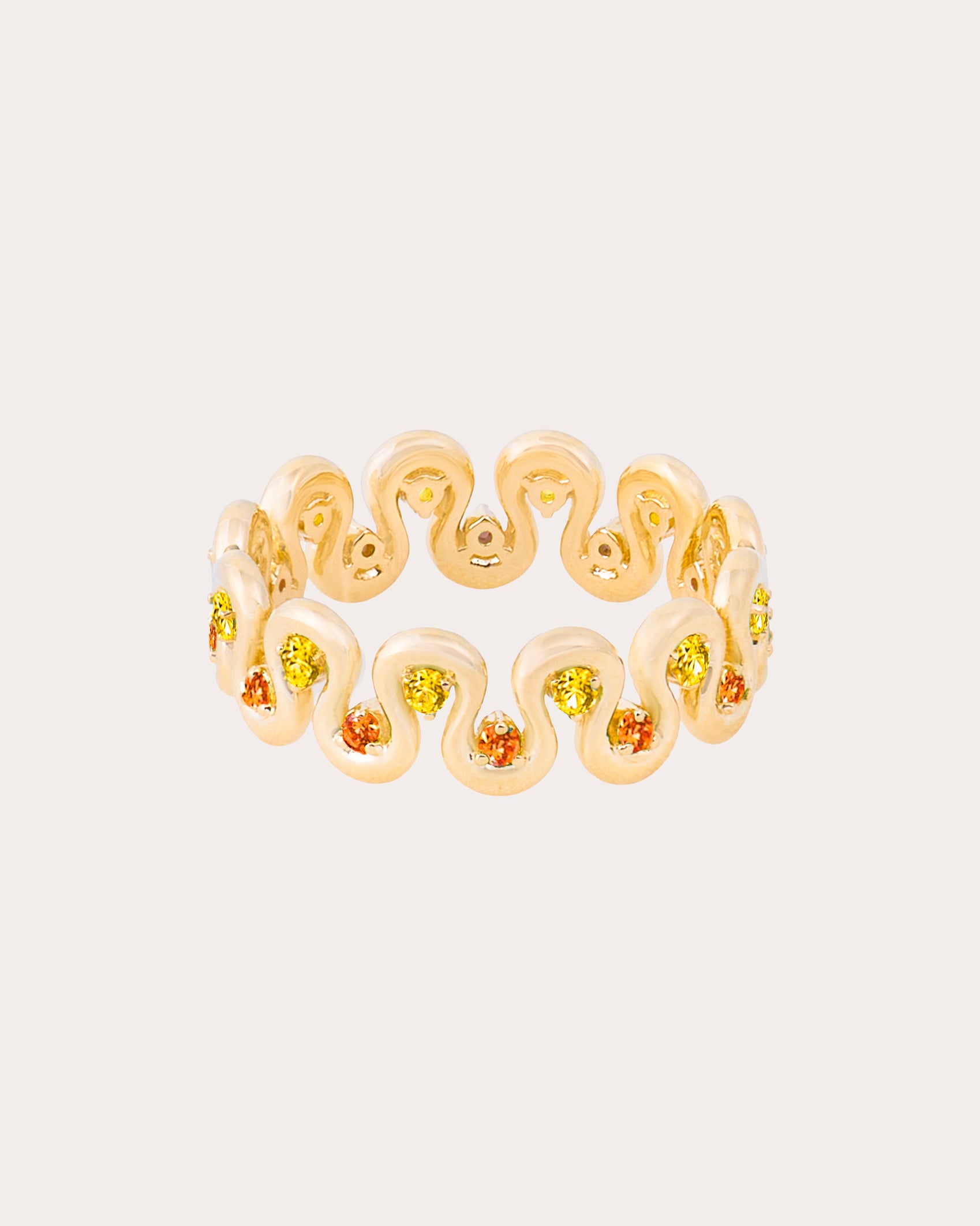 Multicolor Sapphire Found Squiggle Ring