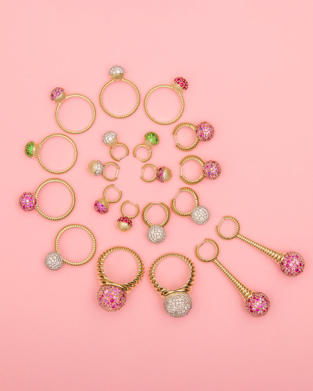 Diamond Revel Bobble Huggie Earrings