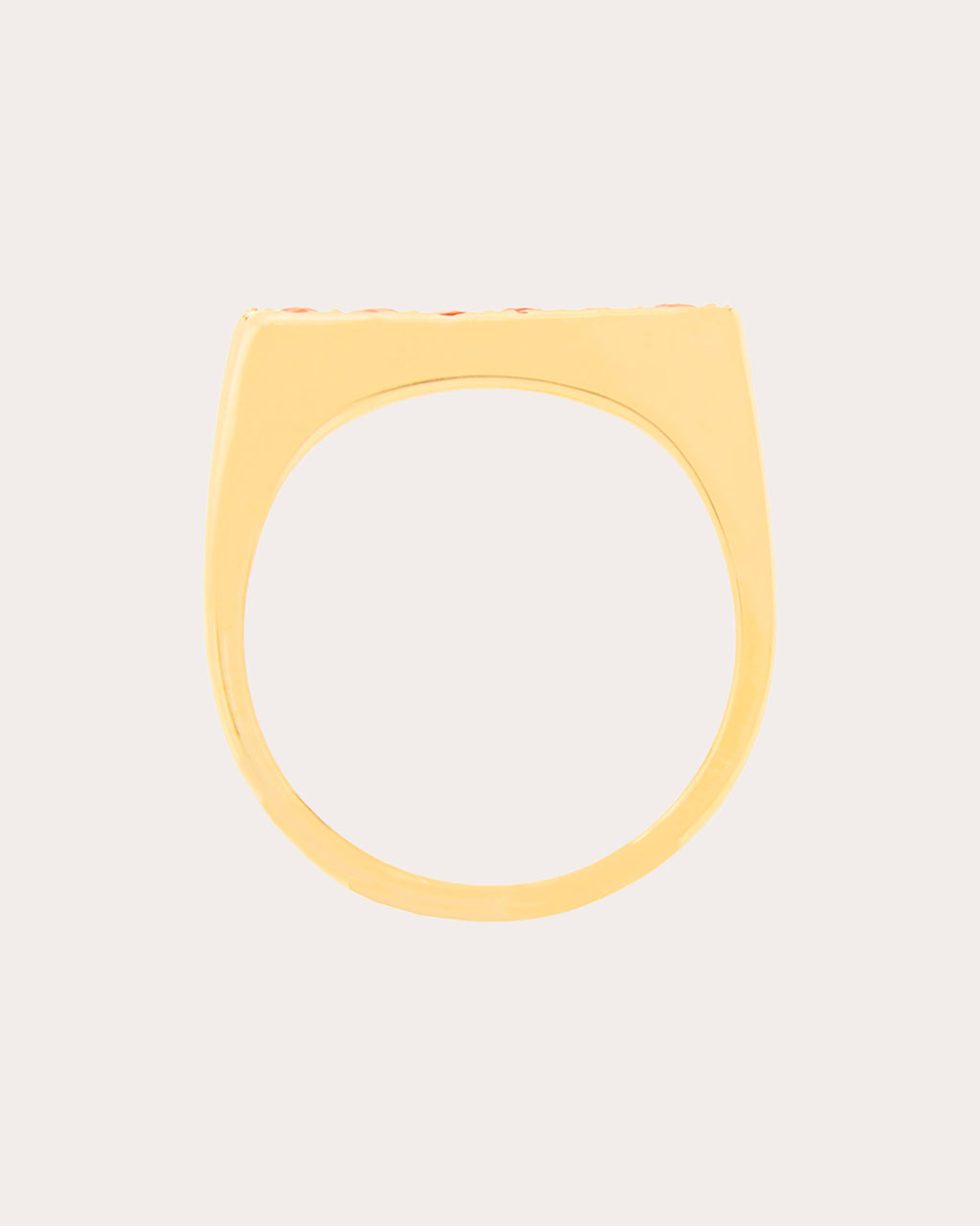 Sapphire & 14k Gold Edge Straight Stackable Ring