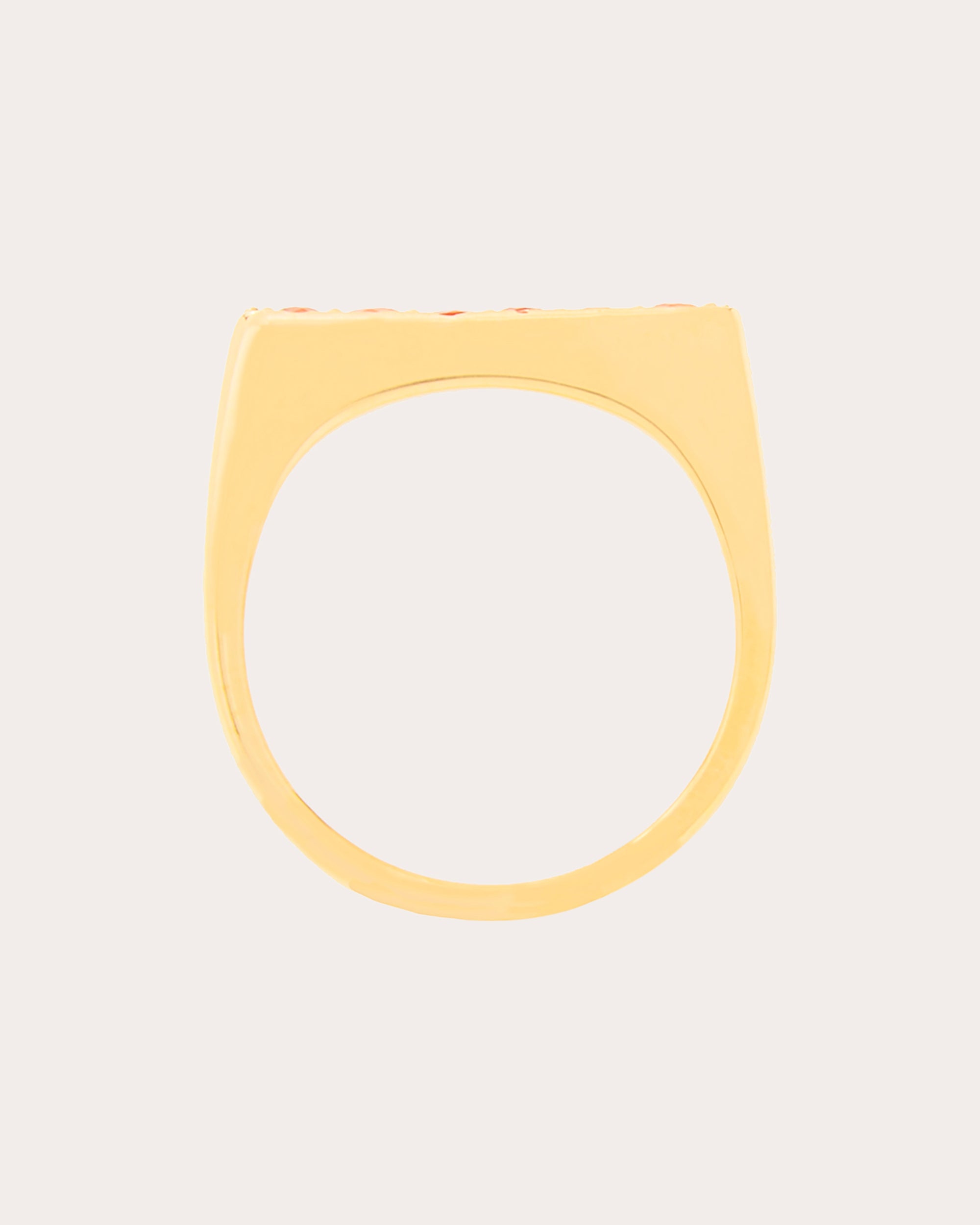 Sapphire & 14k Gold Edge Straight Stackable Ring