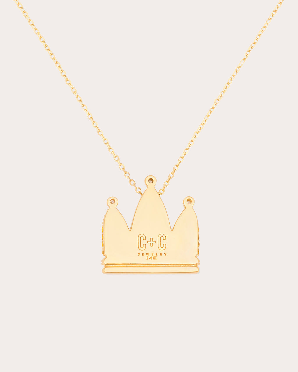 Sapphire & Diamond 14k Gold Juju Crown Pendant Necklace