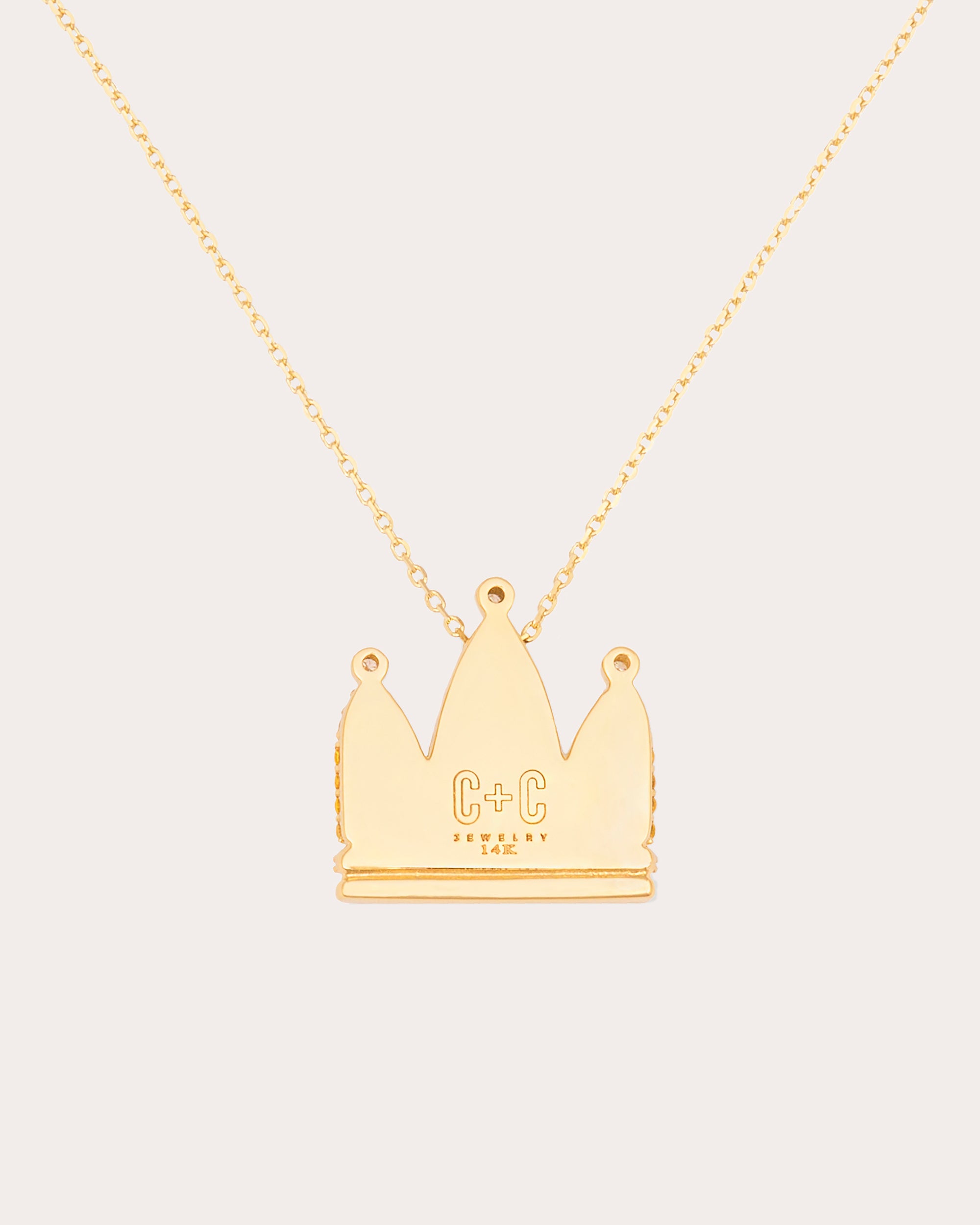 Sapphire & Diamond 14k Gold Juju Crown Pendant Necklace