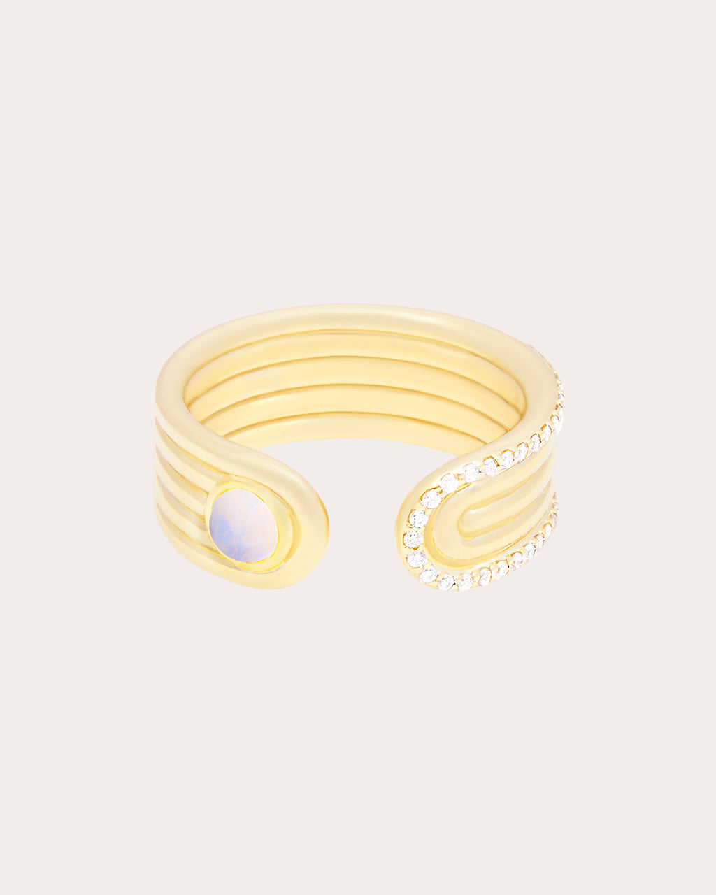 Moonstone Cabochon Found Open Ring