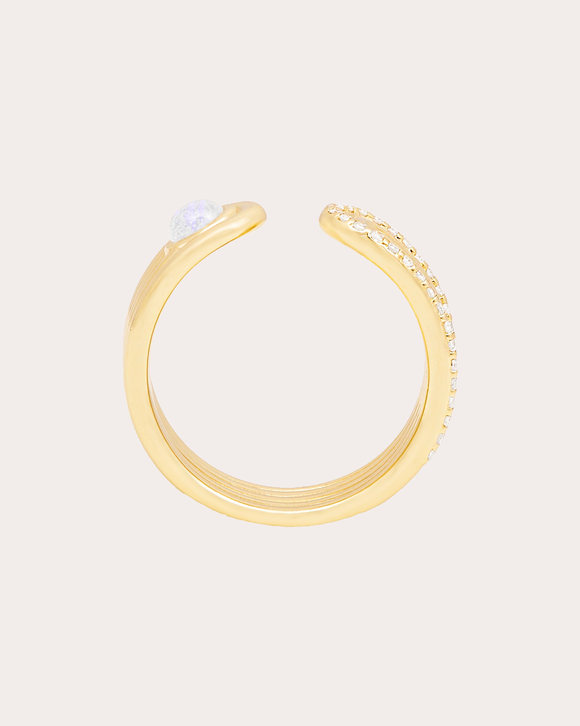 Moonstone Cabochon Found Open Ring