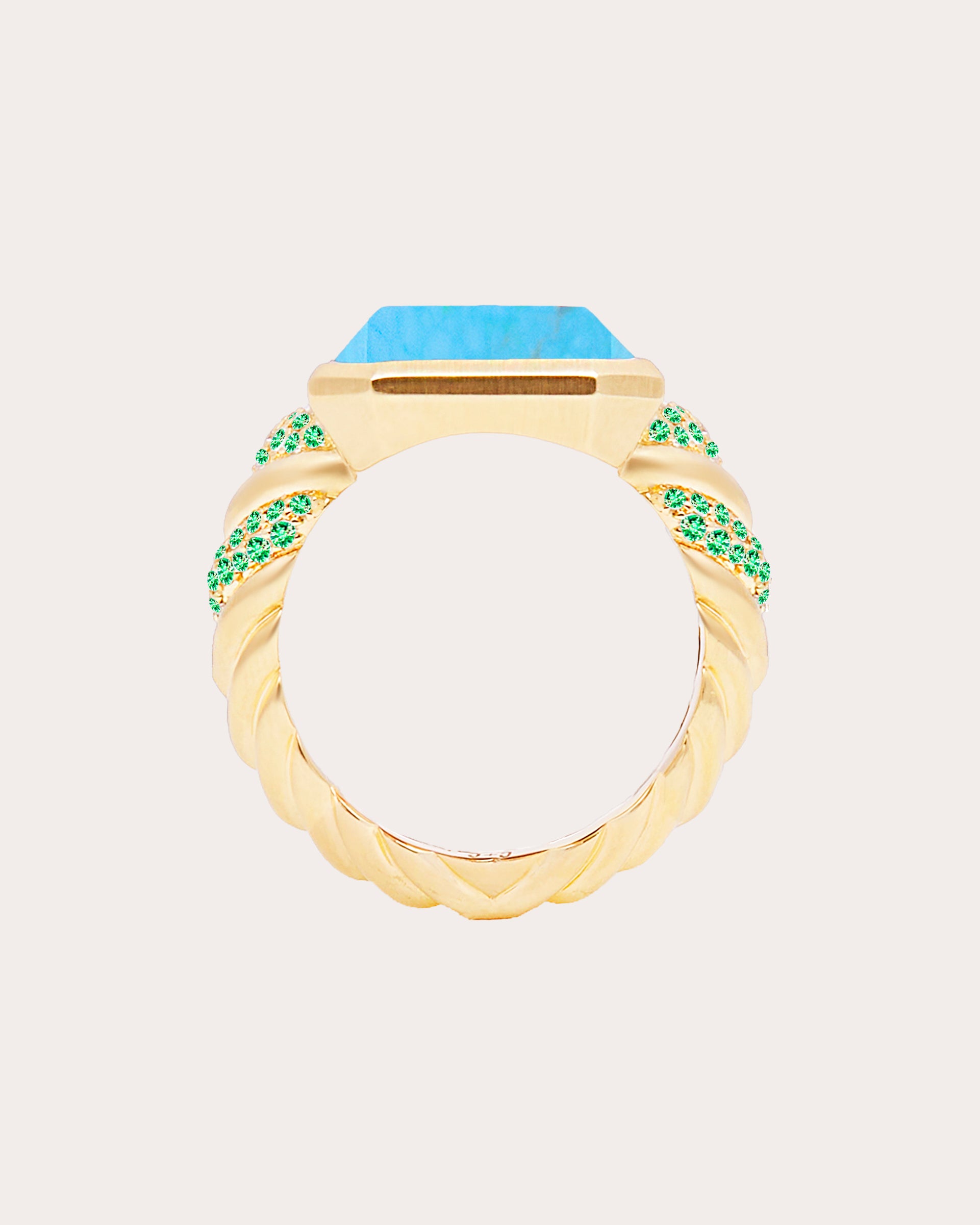 Emerald & Turquoise 14k Gold Spark Ring
