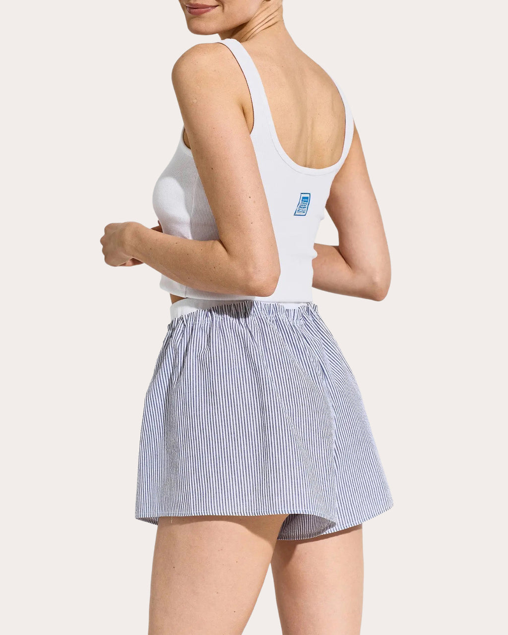 Cloud Stripe Seersucker Pull-On Shorts
