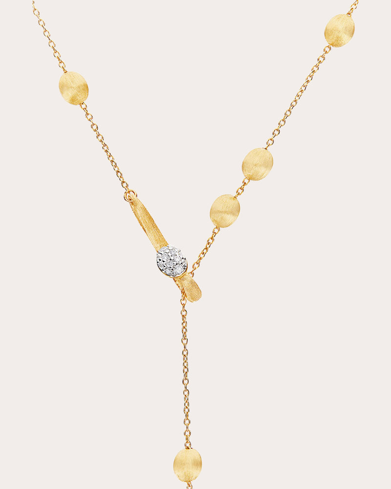 Diamond & 18k Gold Soffio Lariat Necklace