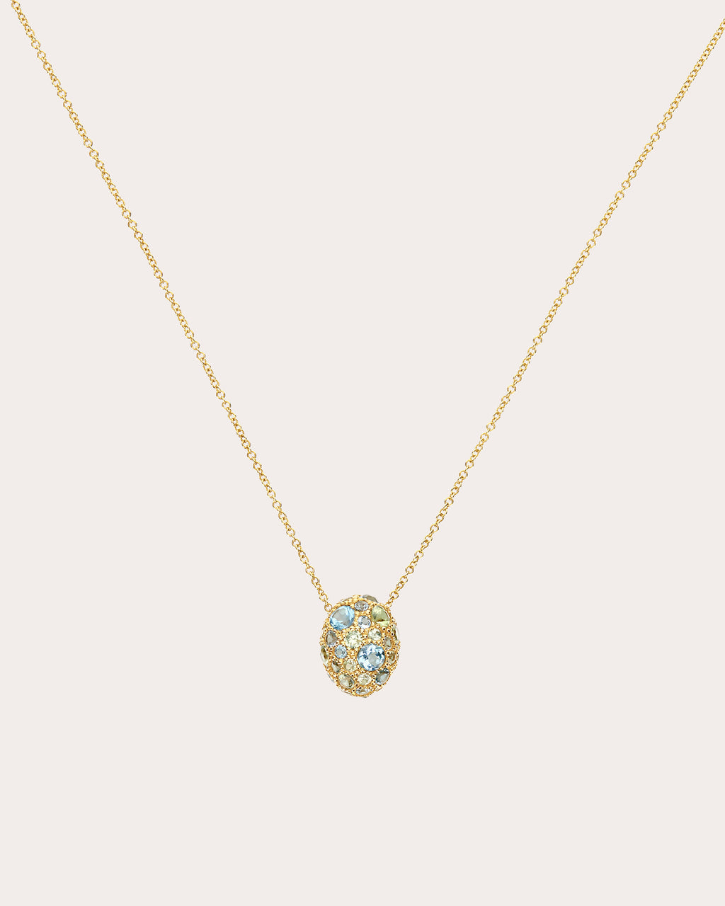Green Sapphire & Blue Topaz 18k Gold Reversible Pendant Necklace