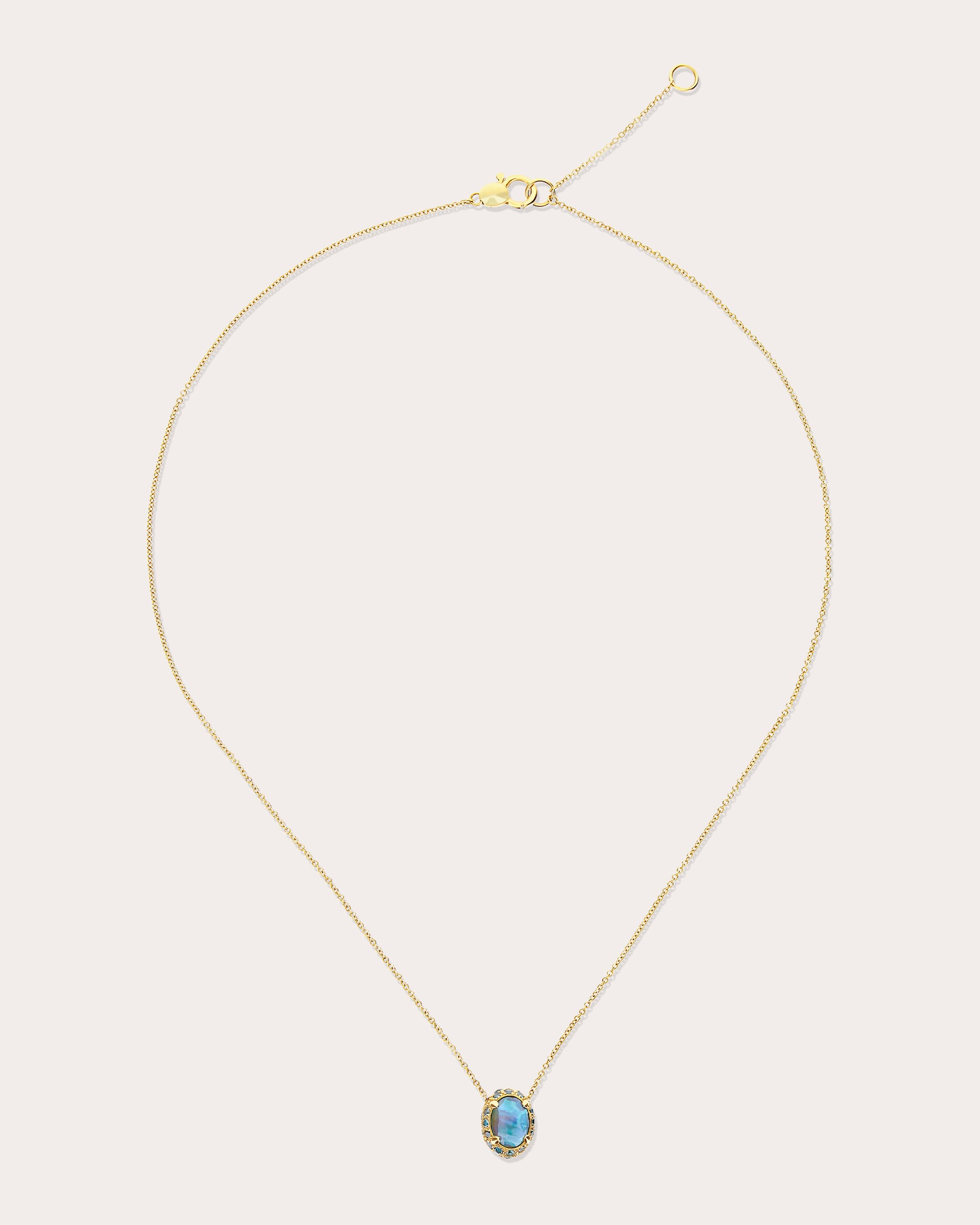 Green Sapphire & Blue Topaz 18k Gold Reversible Pendant Necklace