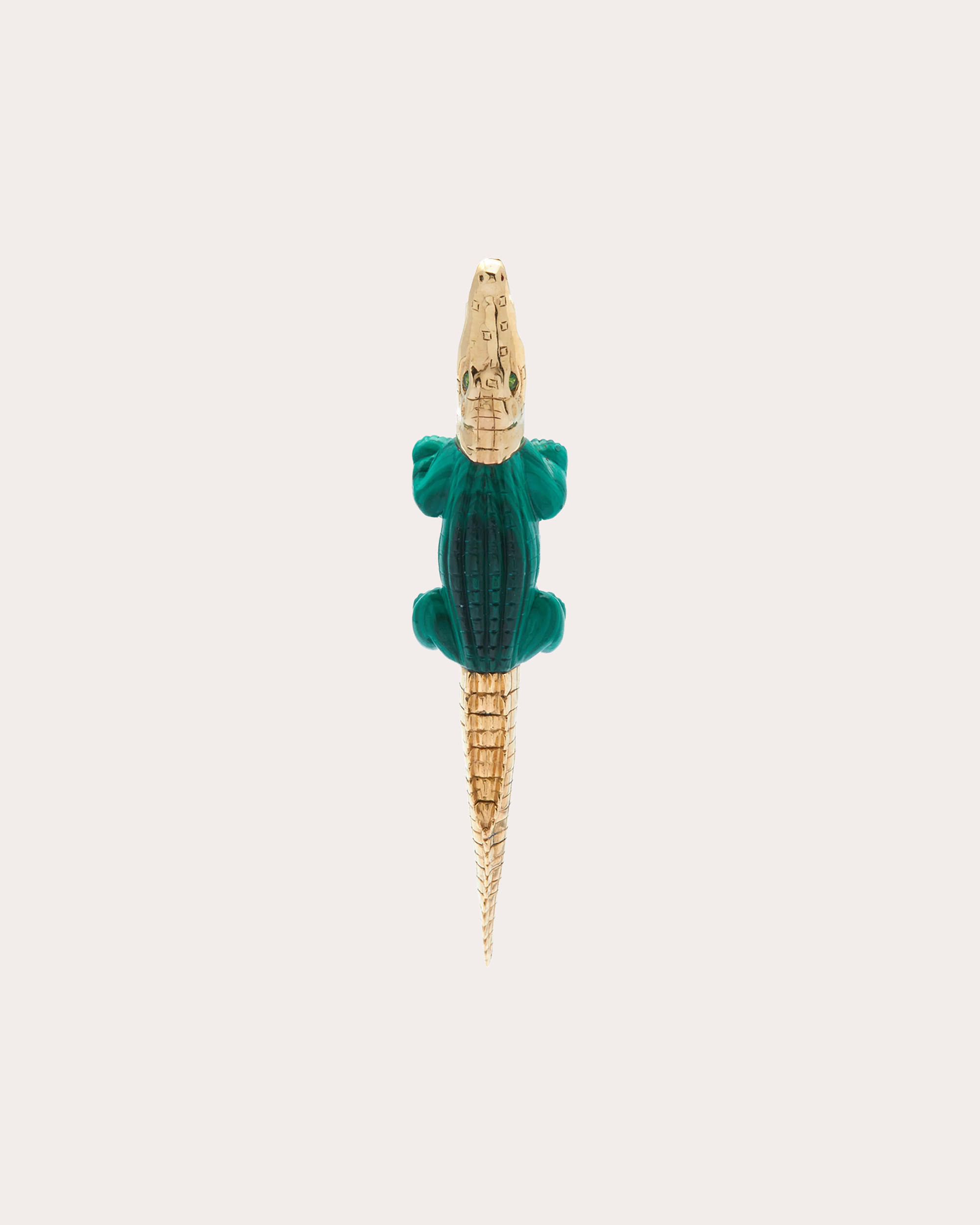 Malachite & Tsavorite Alligator Bite Drop Earring