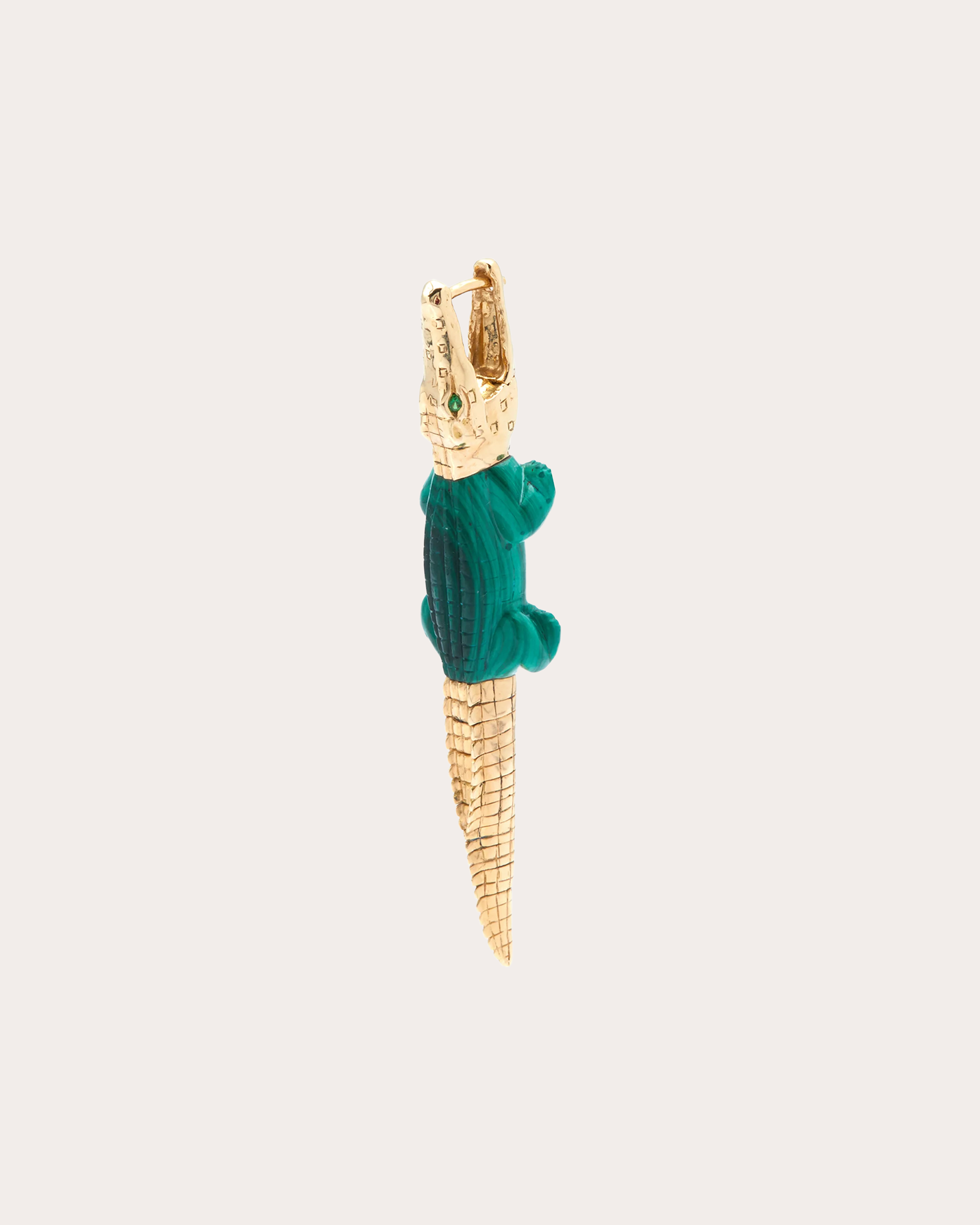 Malachite & Tsavorite Alligator Bite Drop Earring