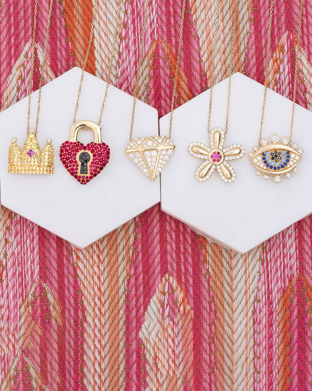 Diamond & 14k Gold Juju Pendant Necklace