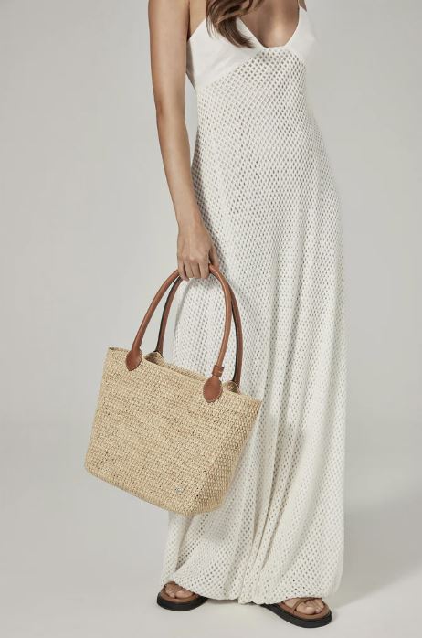 Ampara Crocheted Raffia Tote