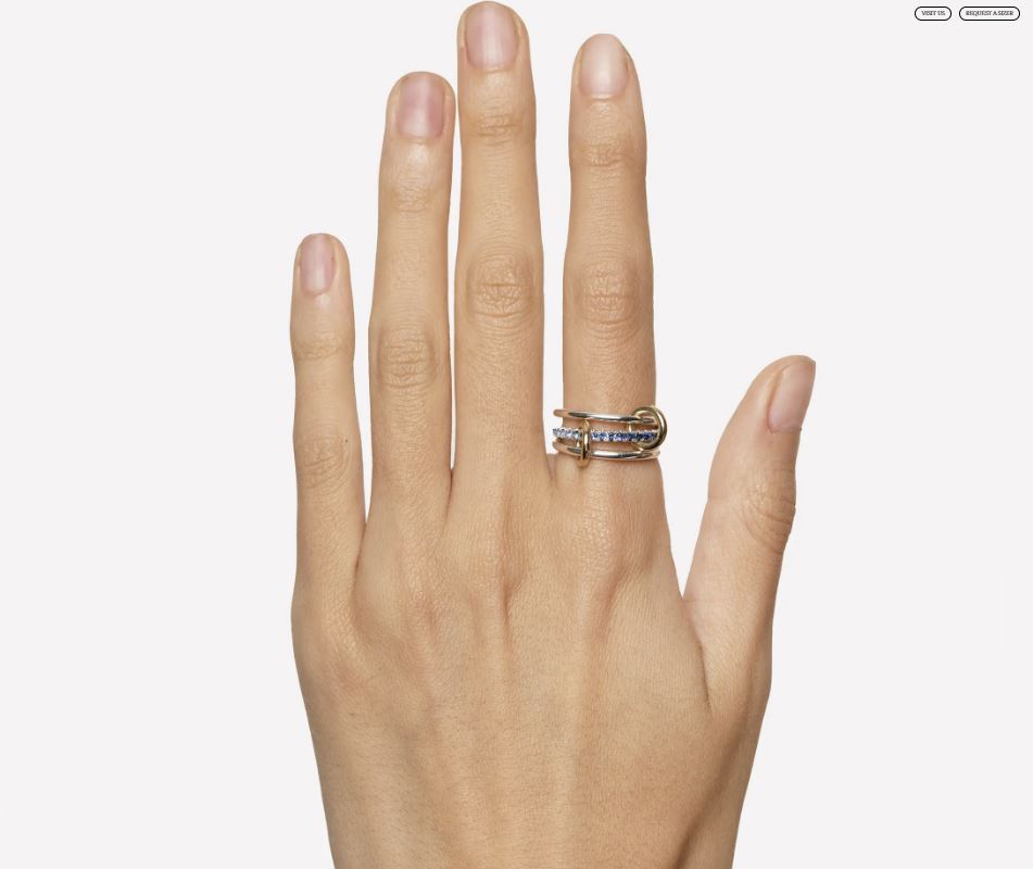 Sapphire & 18k Gold Two-Tone Tigris Ombré Ring