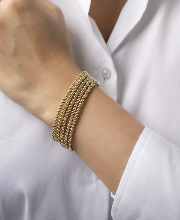14k Gold Bead Bracelet Set