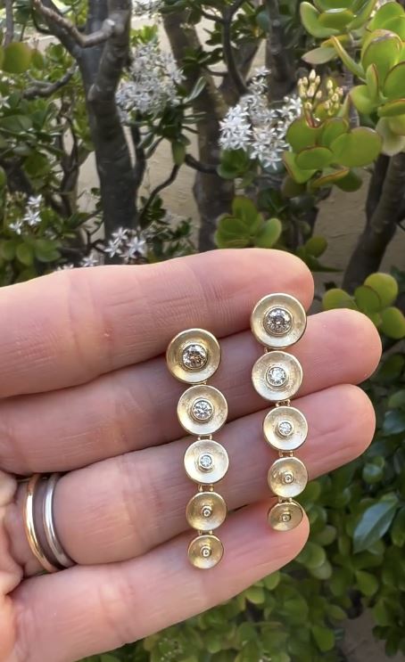Diamond & 18k Gold Stardust Drop Earrings