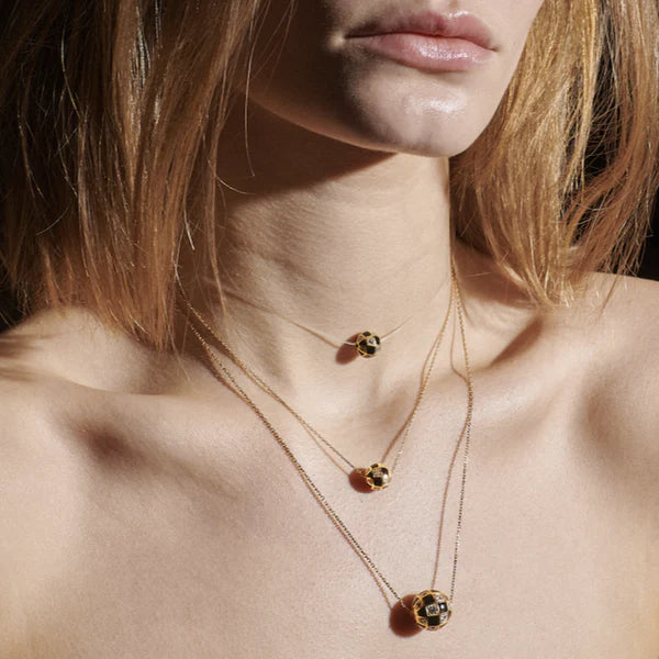 Diamond & 18k Gold Mini Globe Pendant Necklace