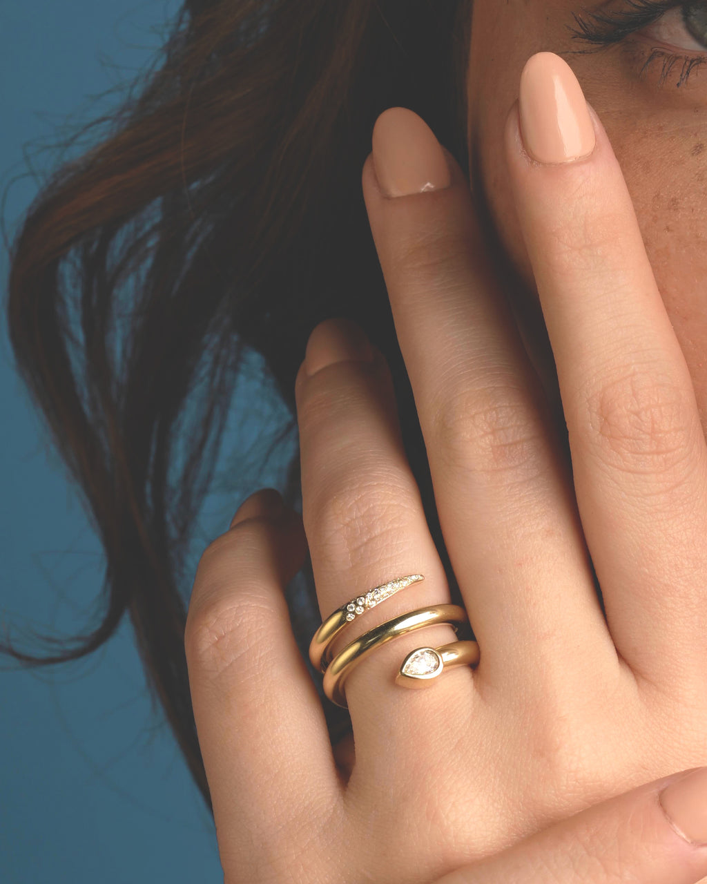 Diamond & 18k Gold Carolina Spiral Ring