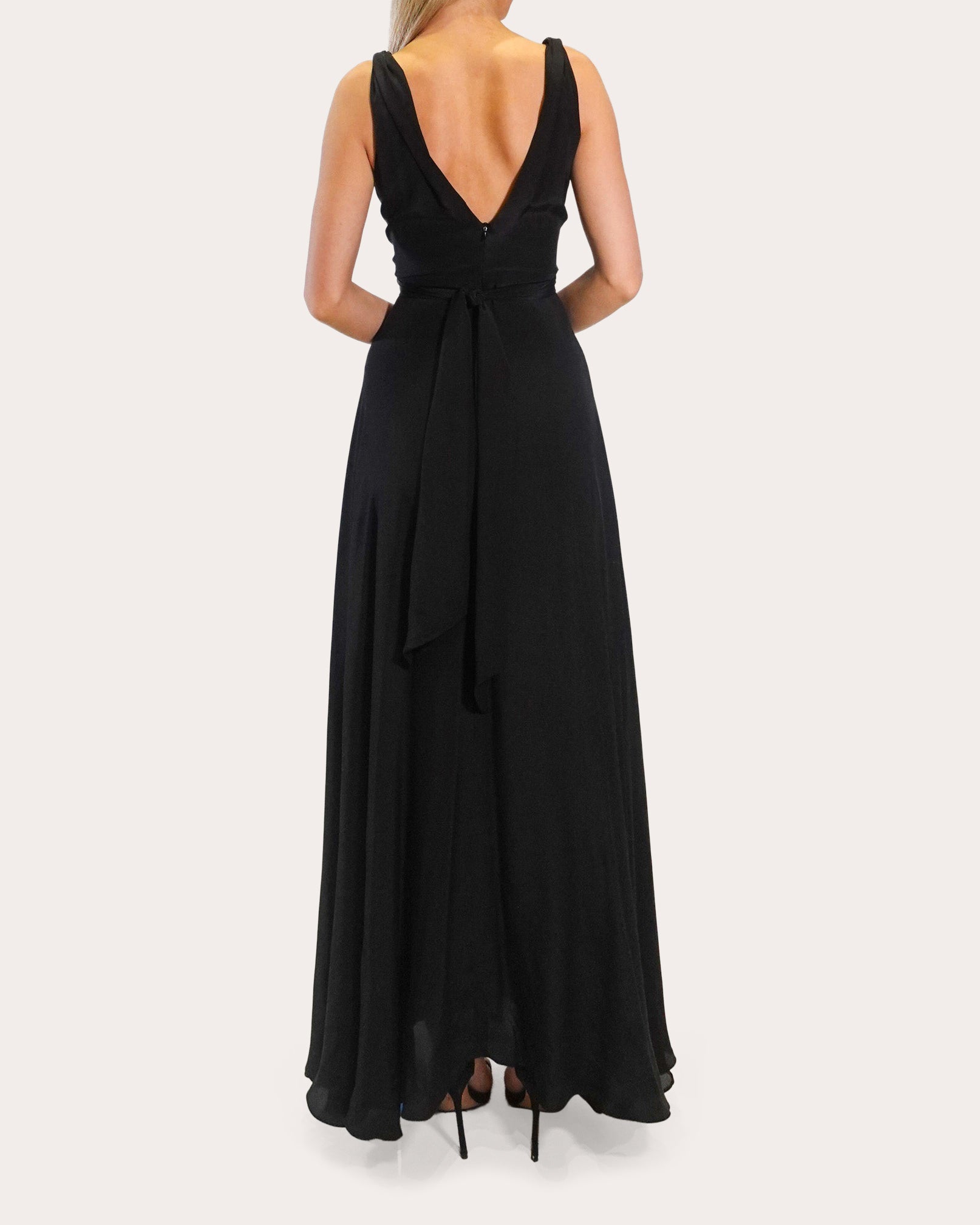 Cirrus Silk Charmeuse Belted Gown