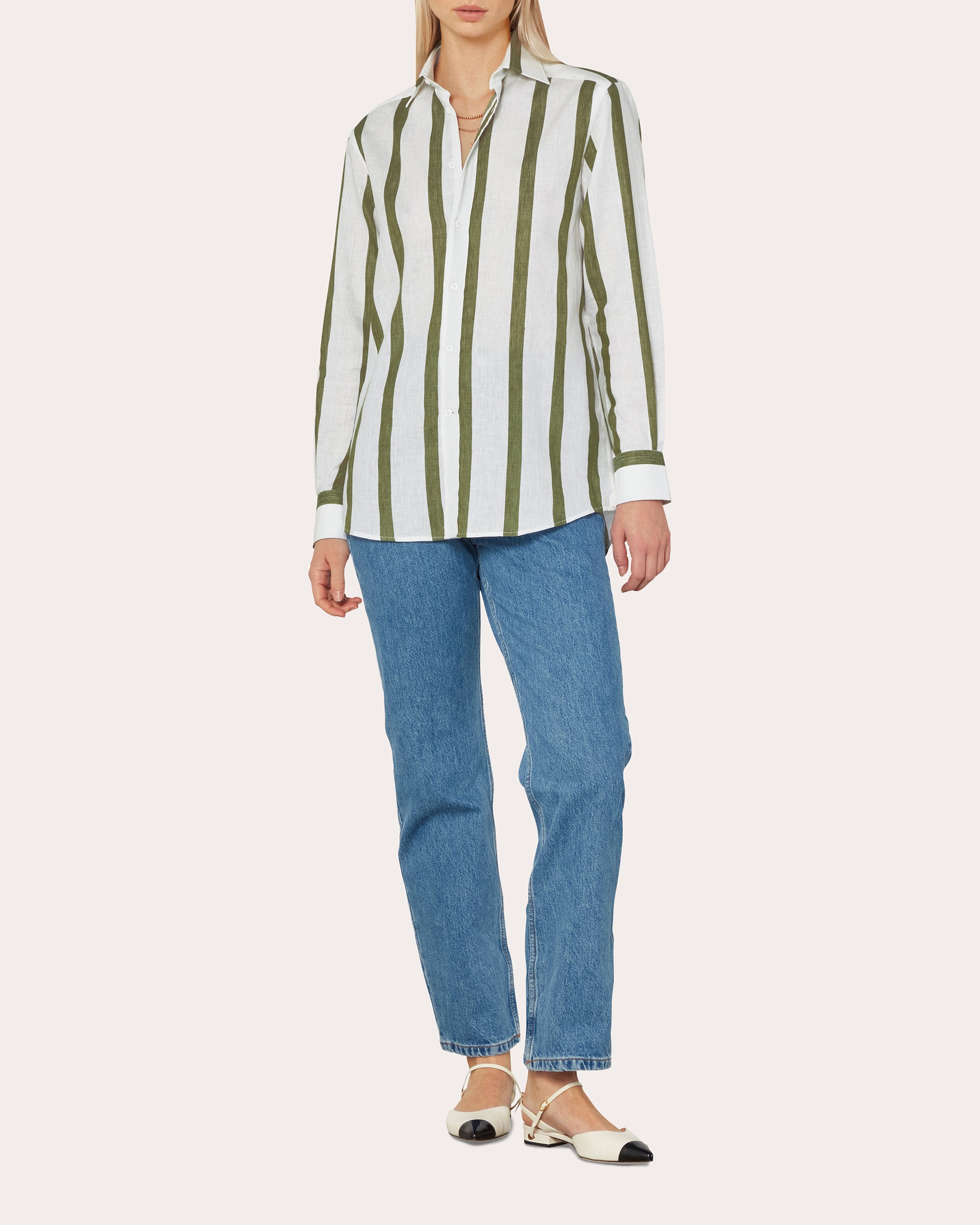 The Boyfriend Stripe Linen Cotton Shirt