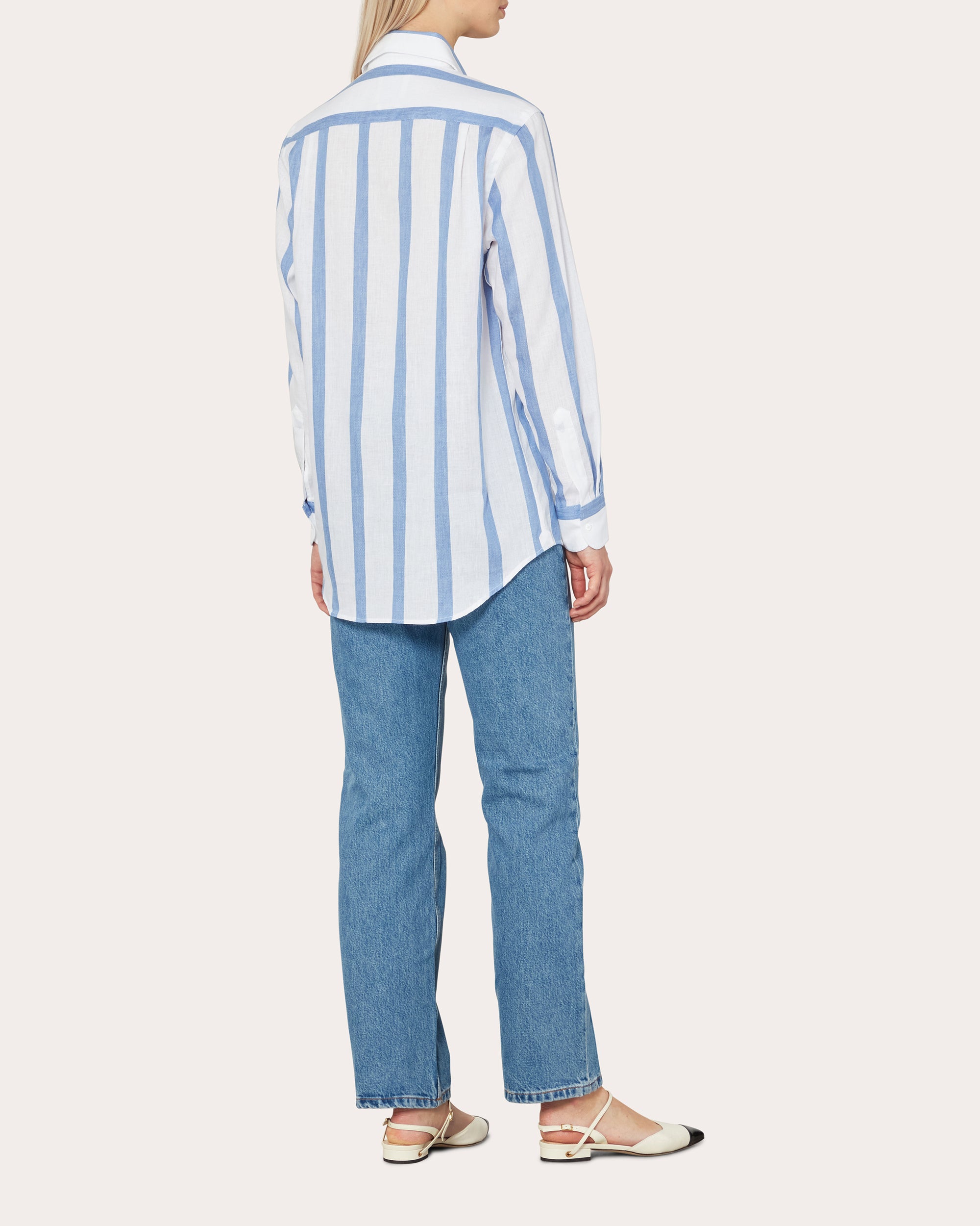 The Boyfriend Stripe Linen Cotton Shirt