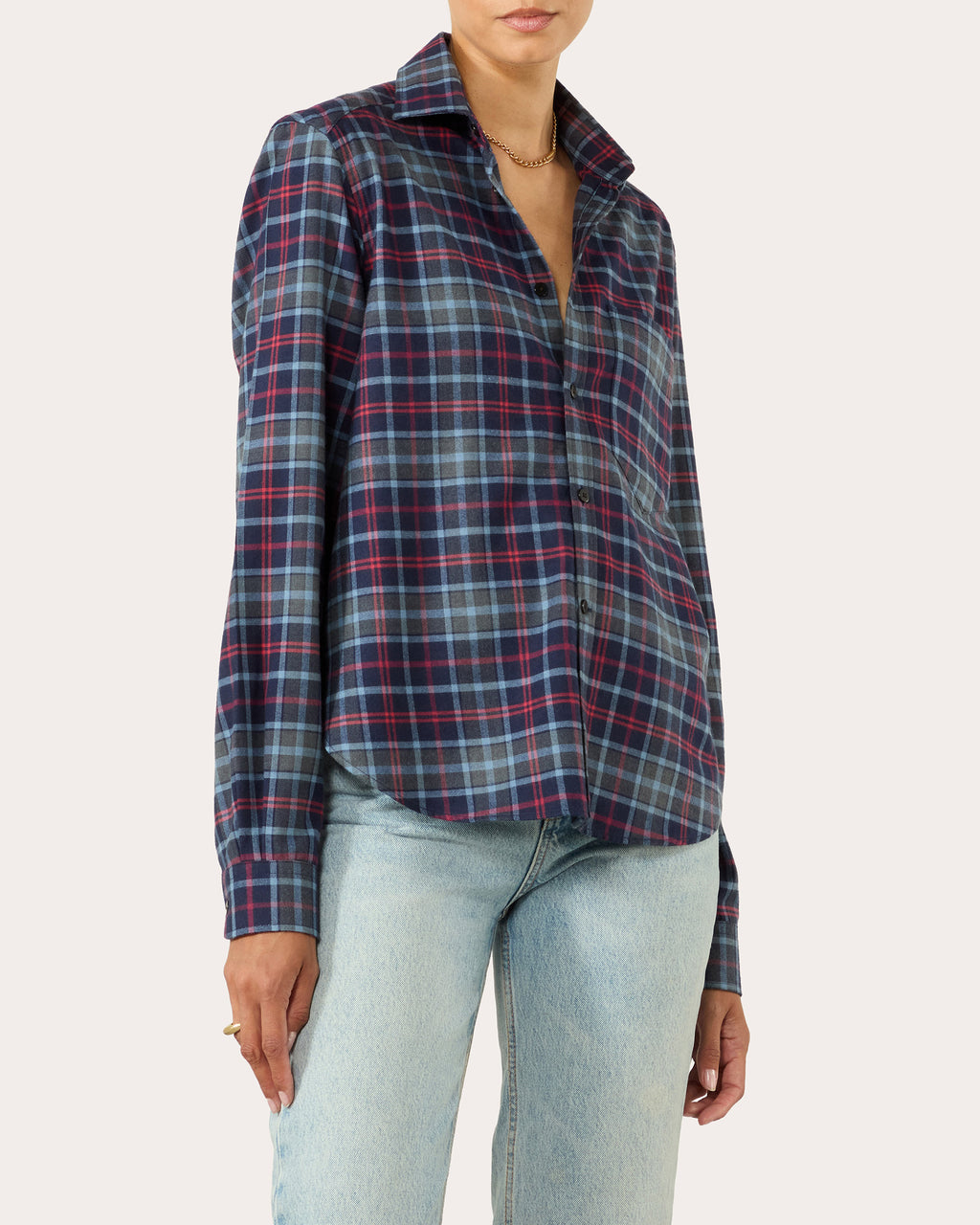 The Classic Brushed Plaid Cotton Wool Shirt