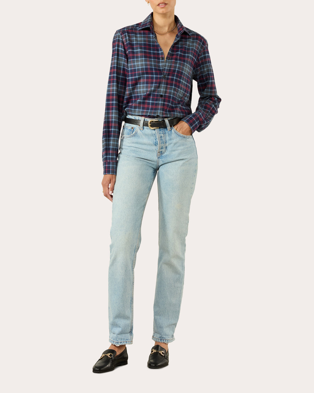 The Classic Brushed Plaid Cotton Wool Shirt
