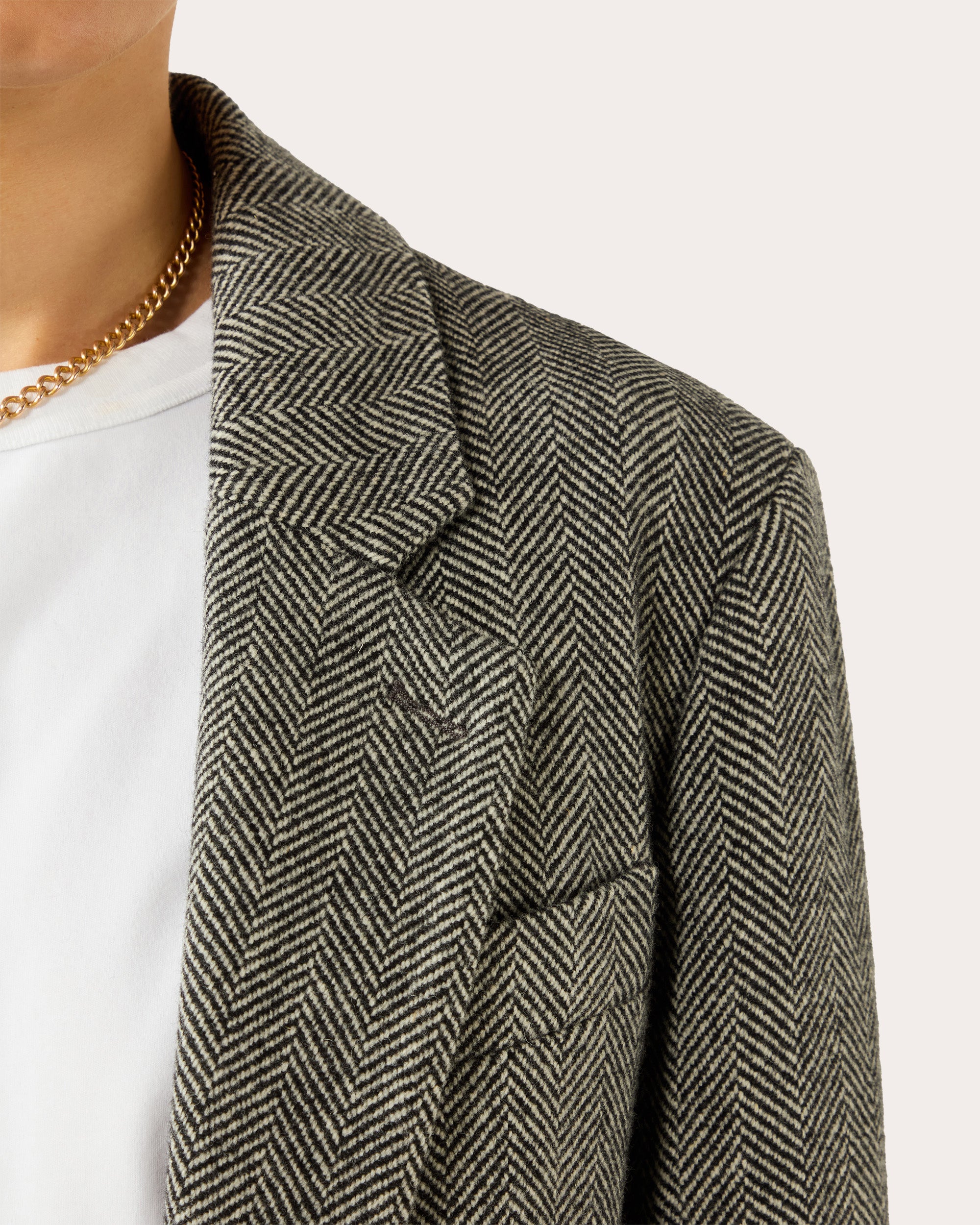 Hutton Herringbone Wool Single-Breasted Blazer