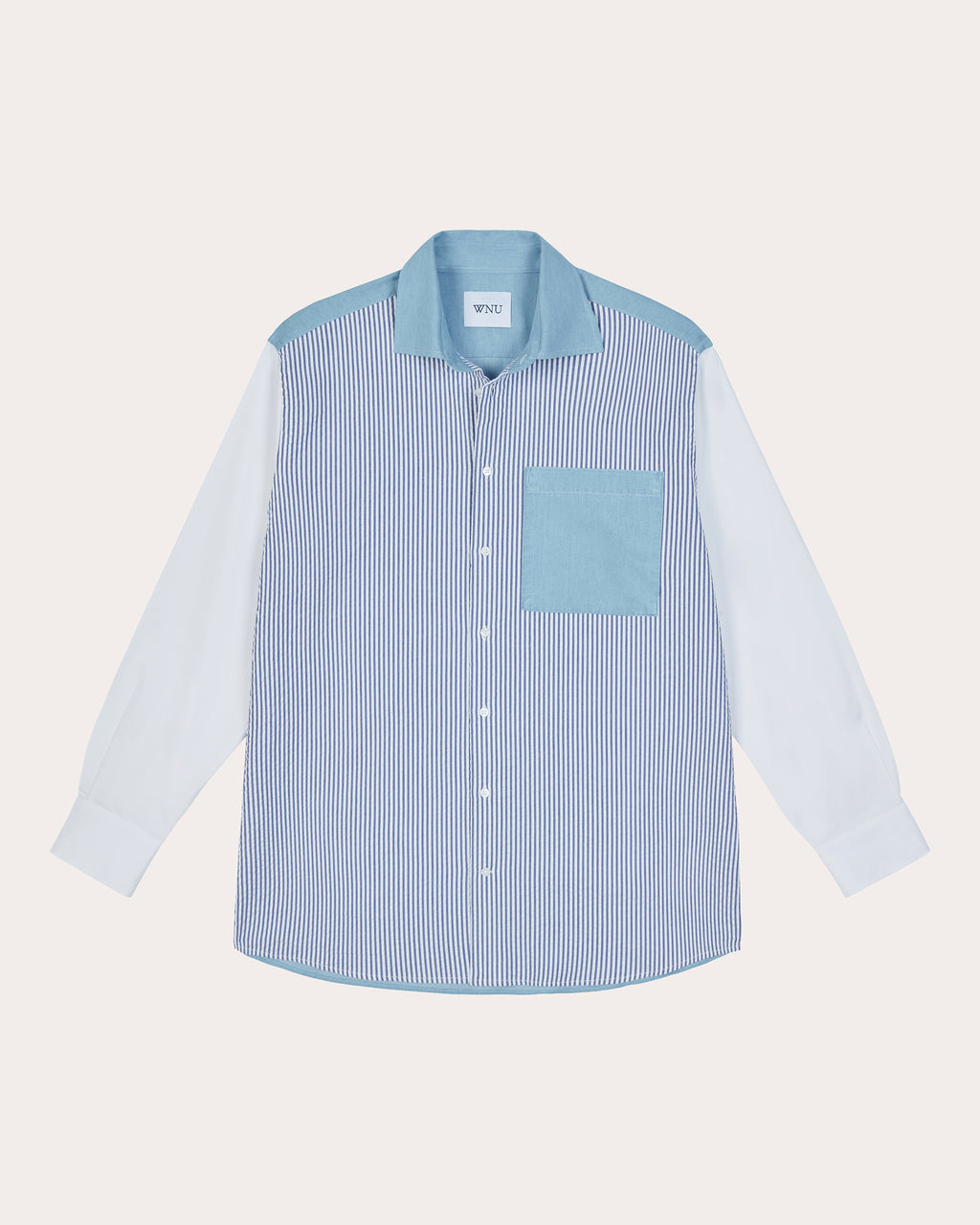 The Oversized Patchwork Chambray Shirt