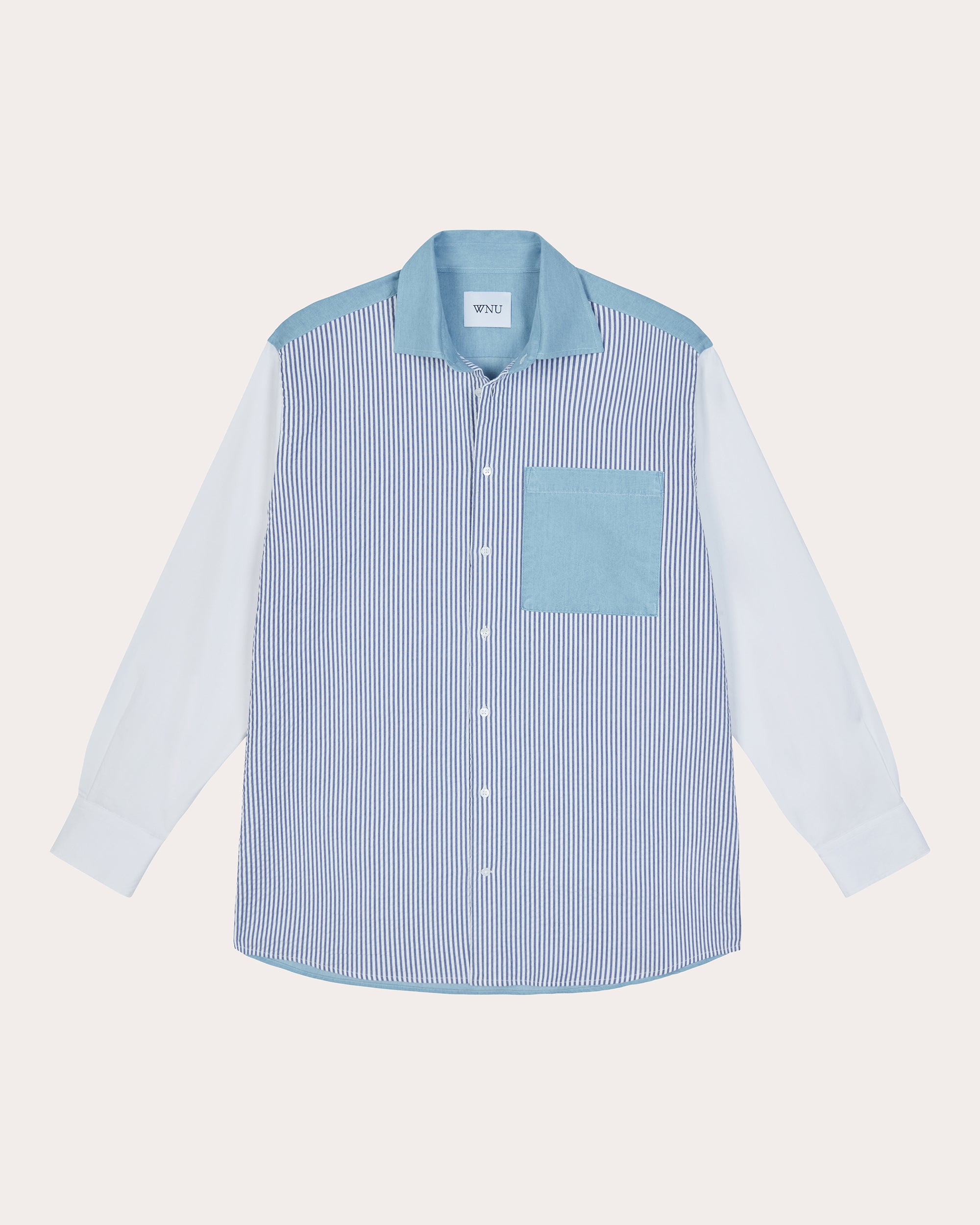 The Oversized Patchwork Chambray Shirt