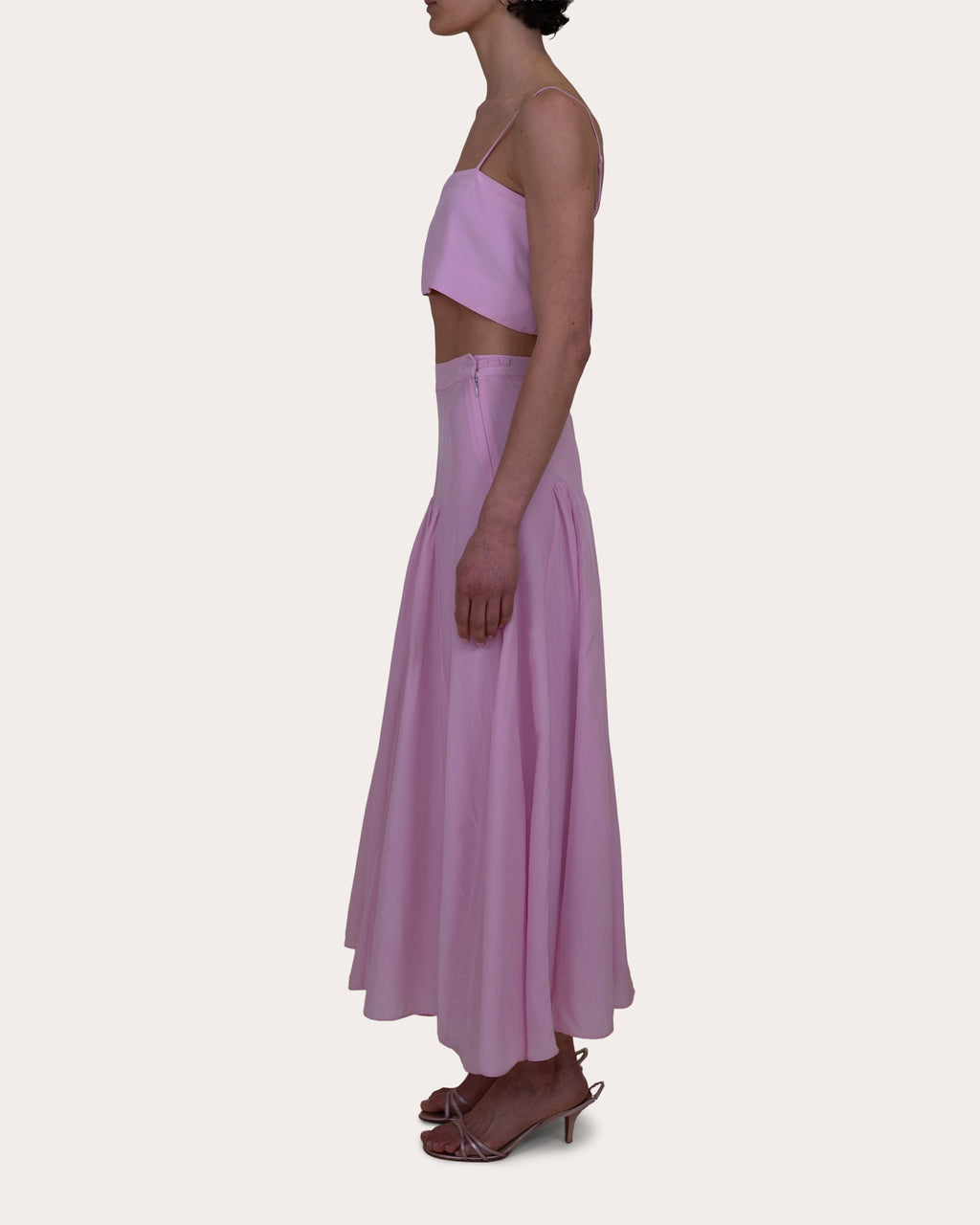 Sienna Crepe de Chine Godet Midi Skirt