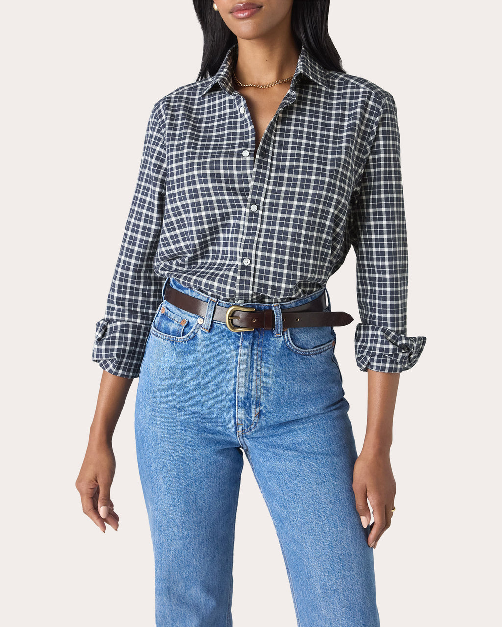 The Classic Brushed Plaid Cotton Shirt
