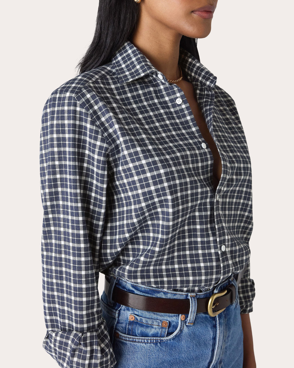 The Classic Brushed Plaid Cotton Shirt