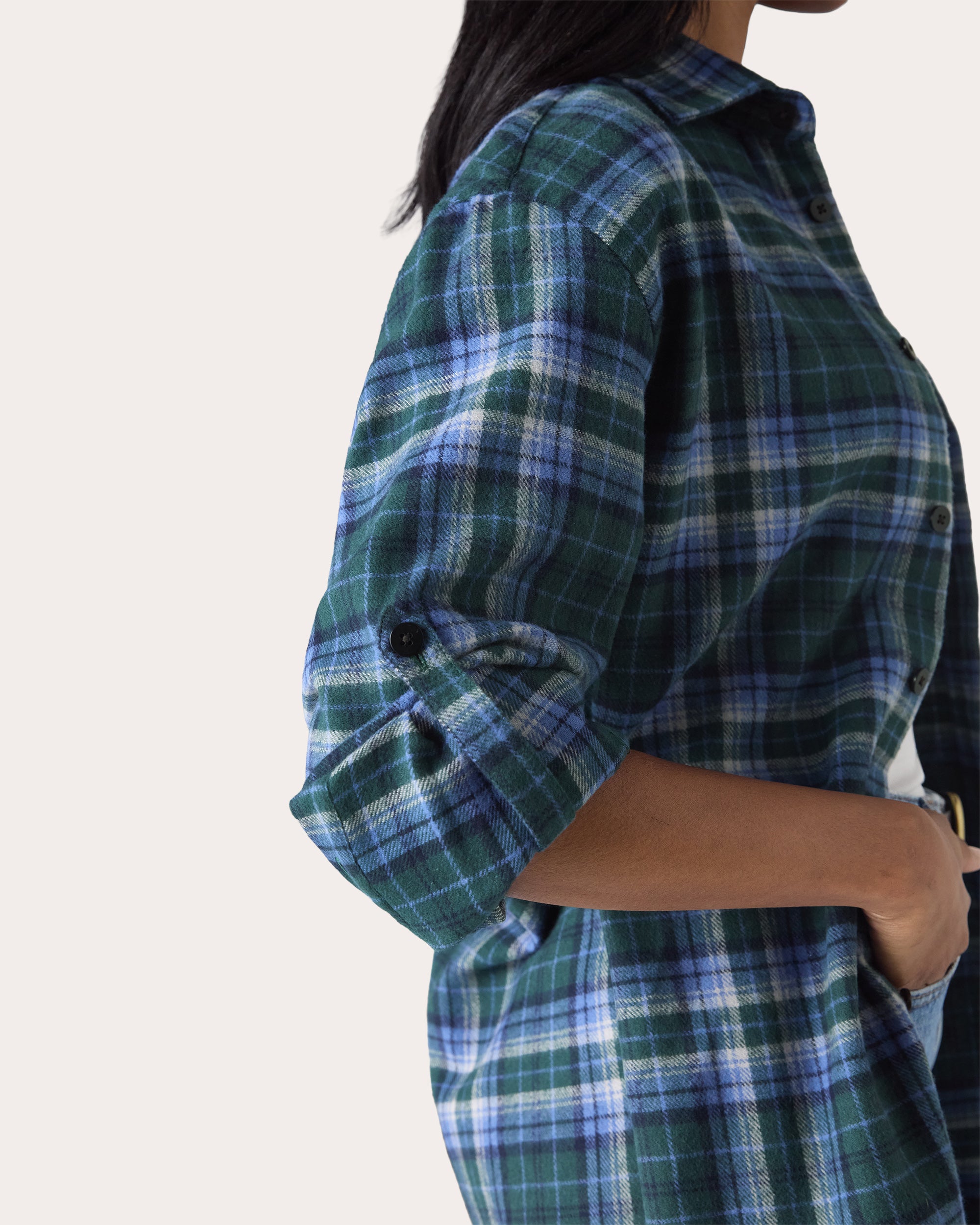 The Oversized Brushed Plaid Shirt