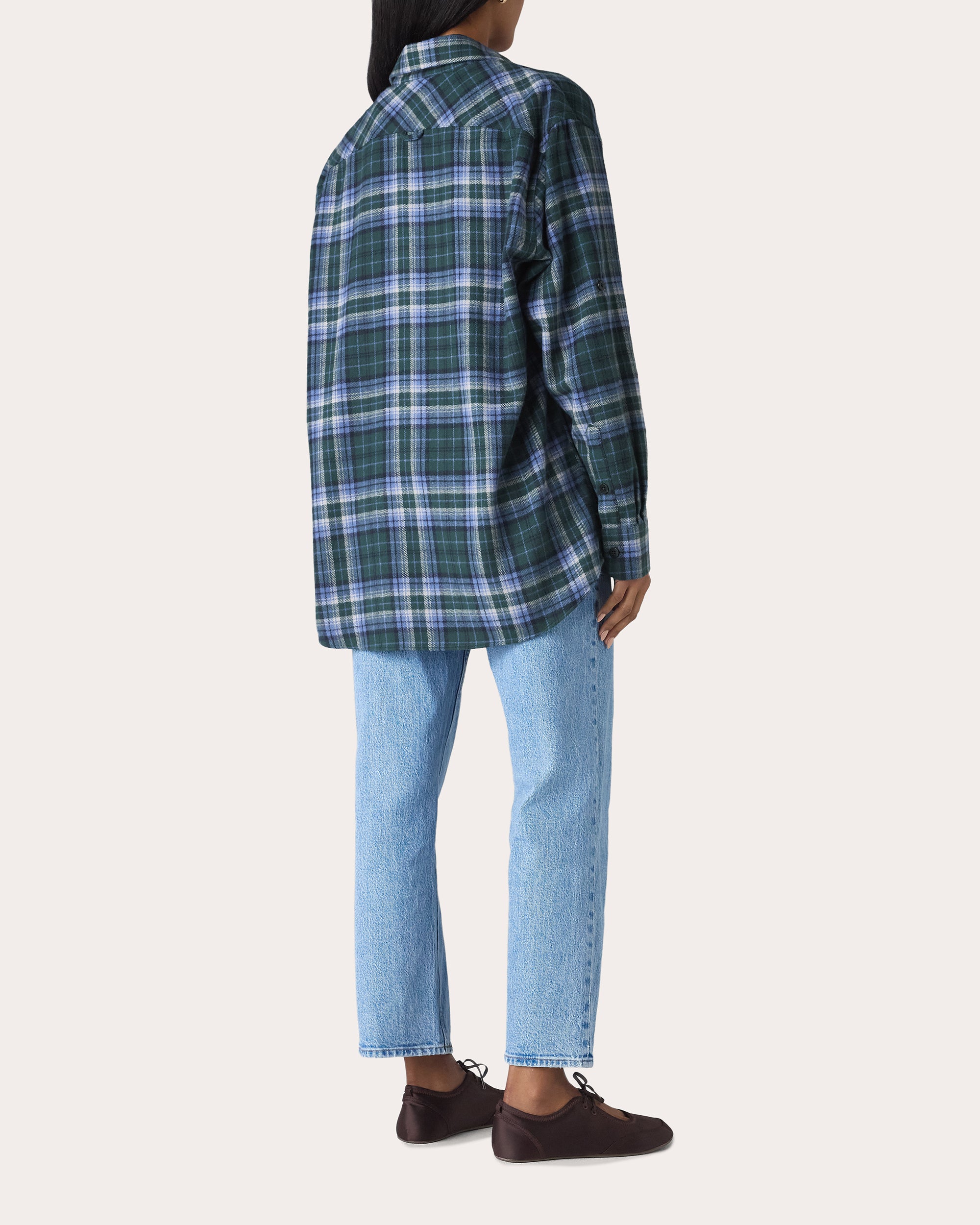 The Oversized Brushed Plaid Shirt
