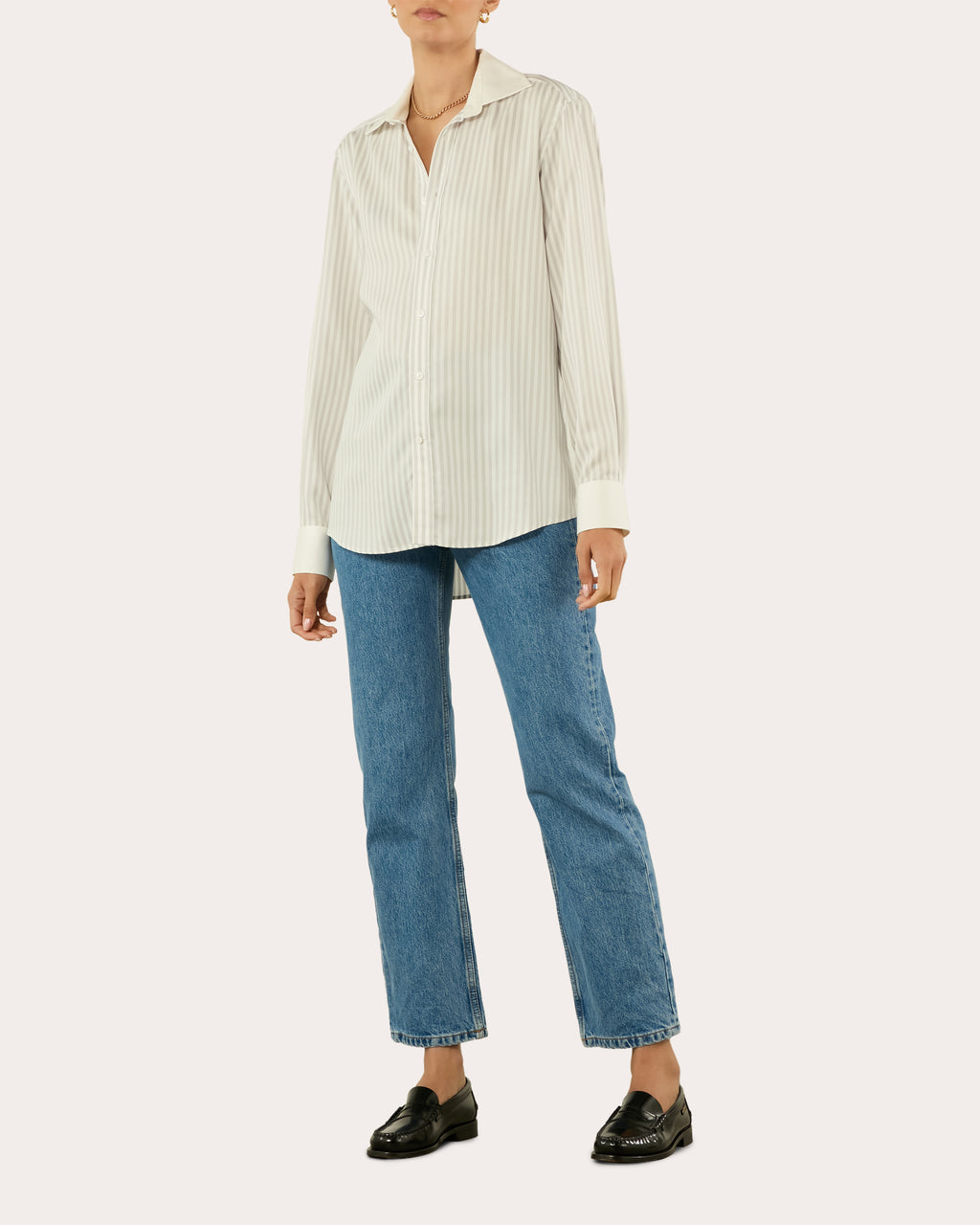 The Boyfriend Stripe Contrast Tencel™ Shirt
