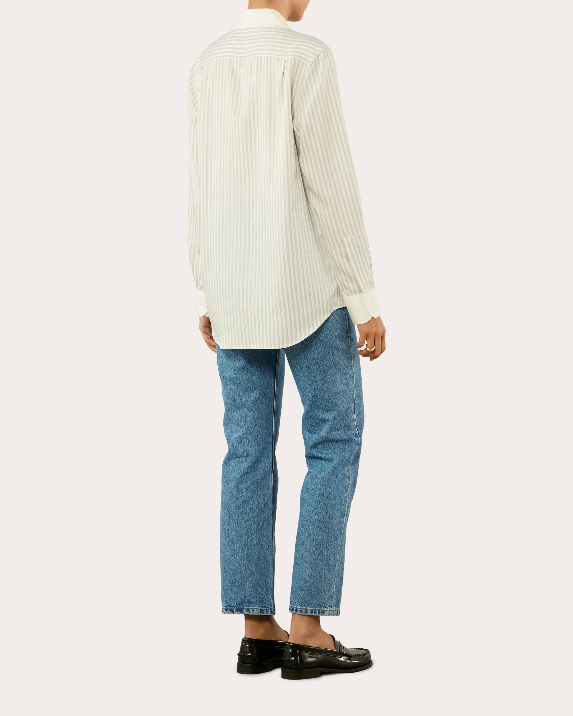 The Boyfriend Stripe Contrast Tencel™ Shirt