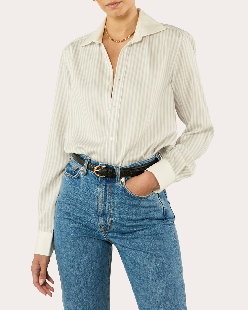The Boyfriend Stripe Contrast Tencel™ Shirt