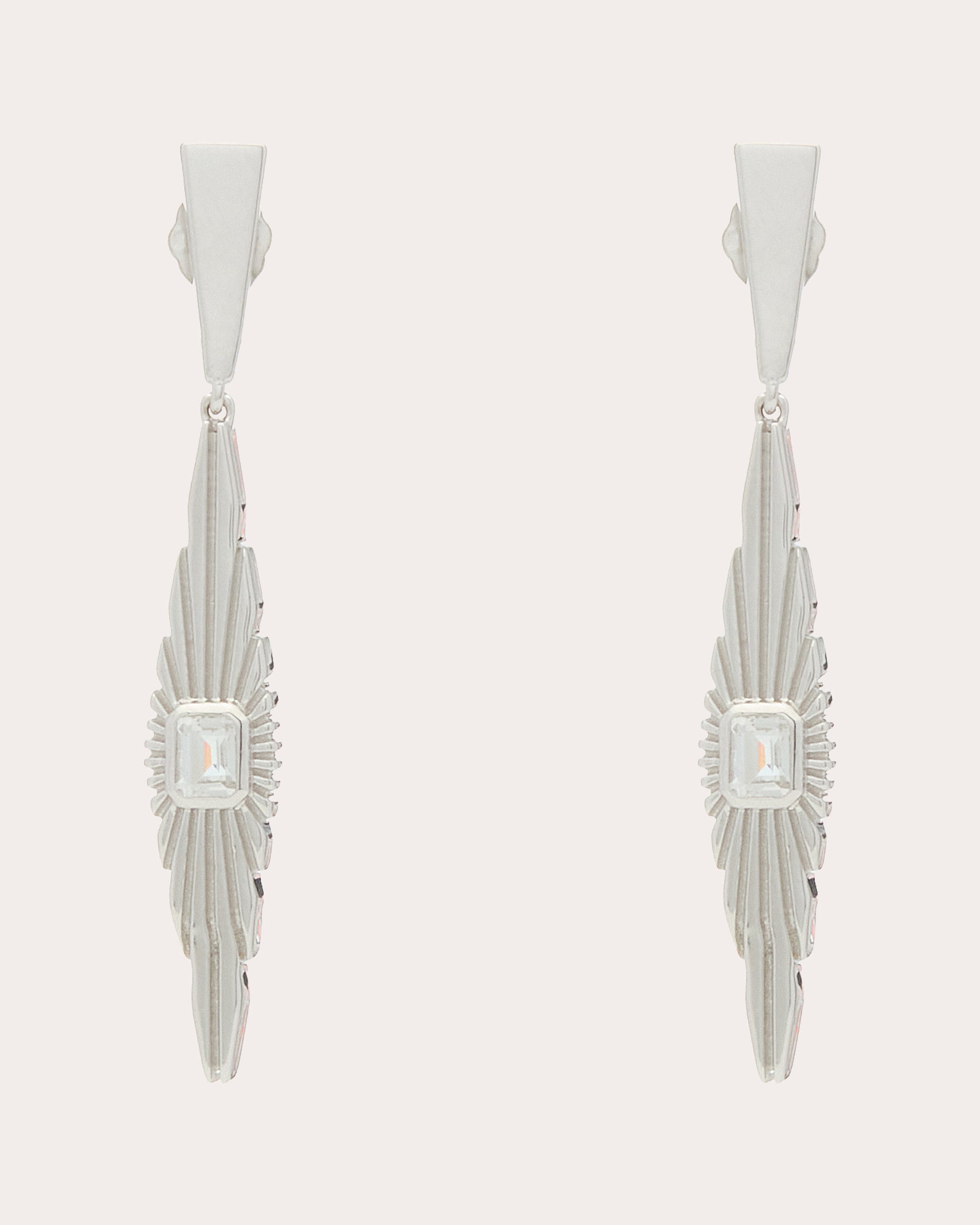 White Topaz Ray of Light Medium Drop Earrings