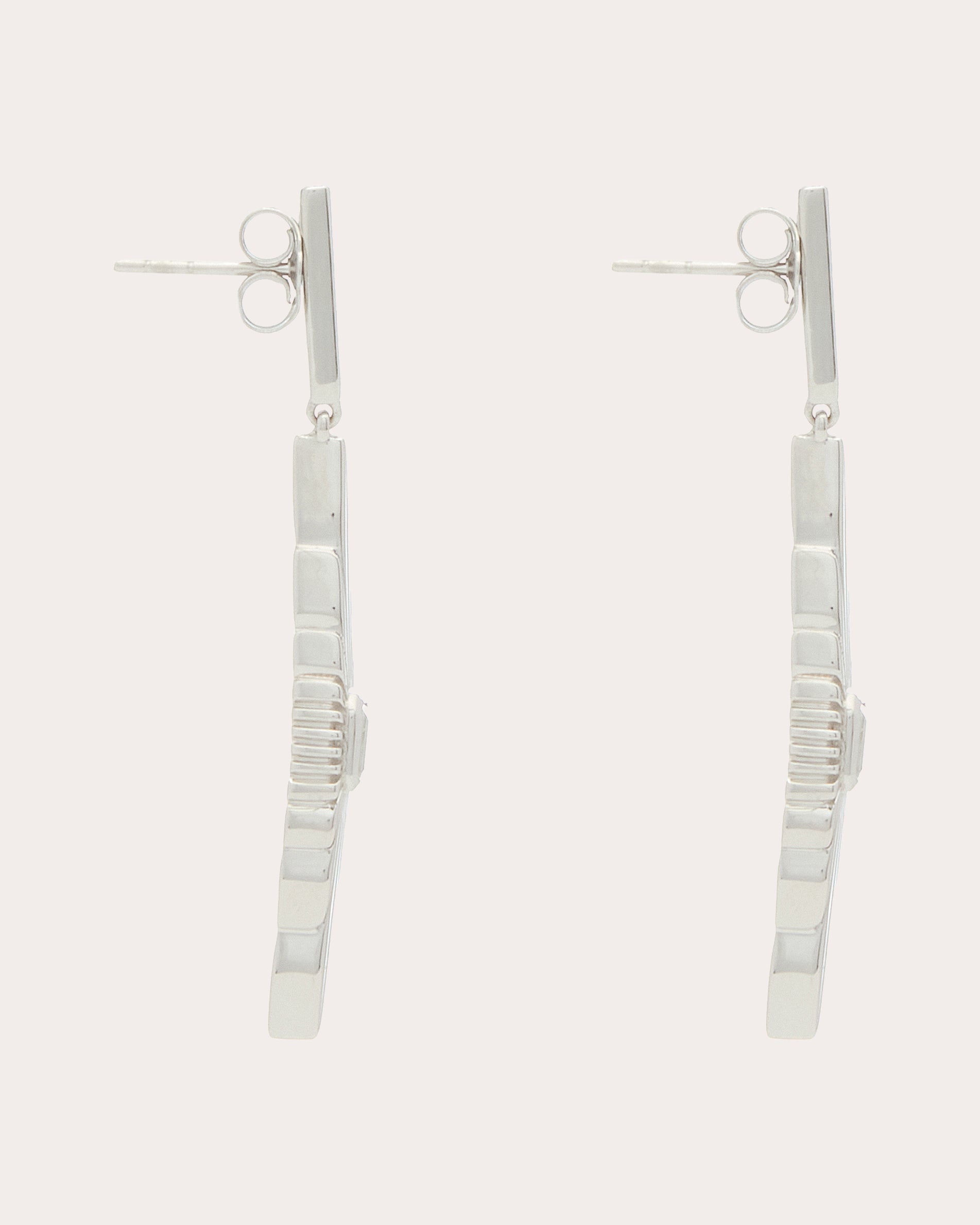 White Topaz Ray of Light Medium Drop Earrings