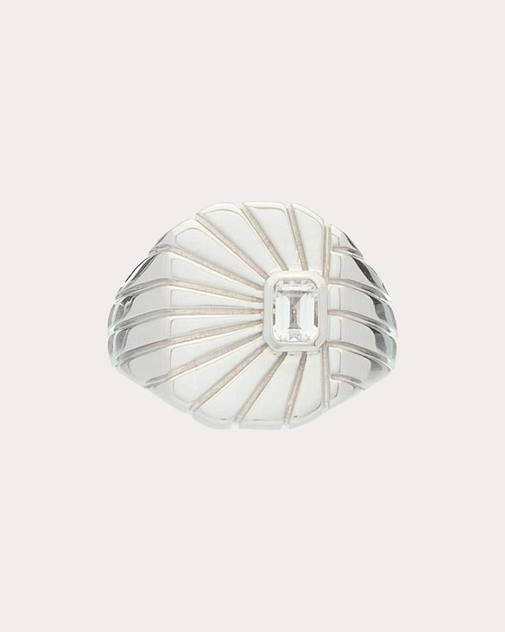 White Topaz Ray of Light Pinky Ring