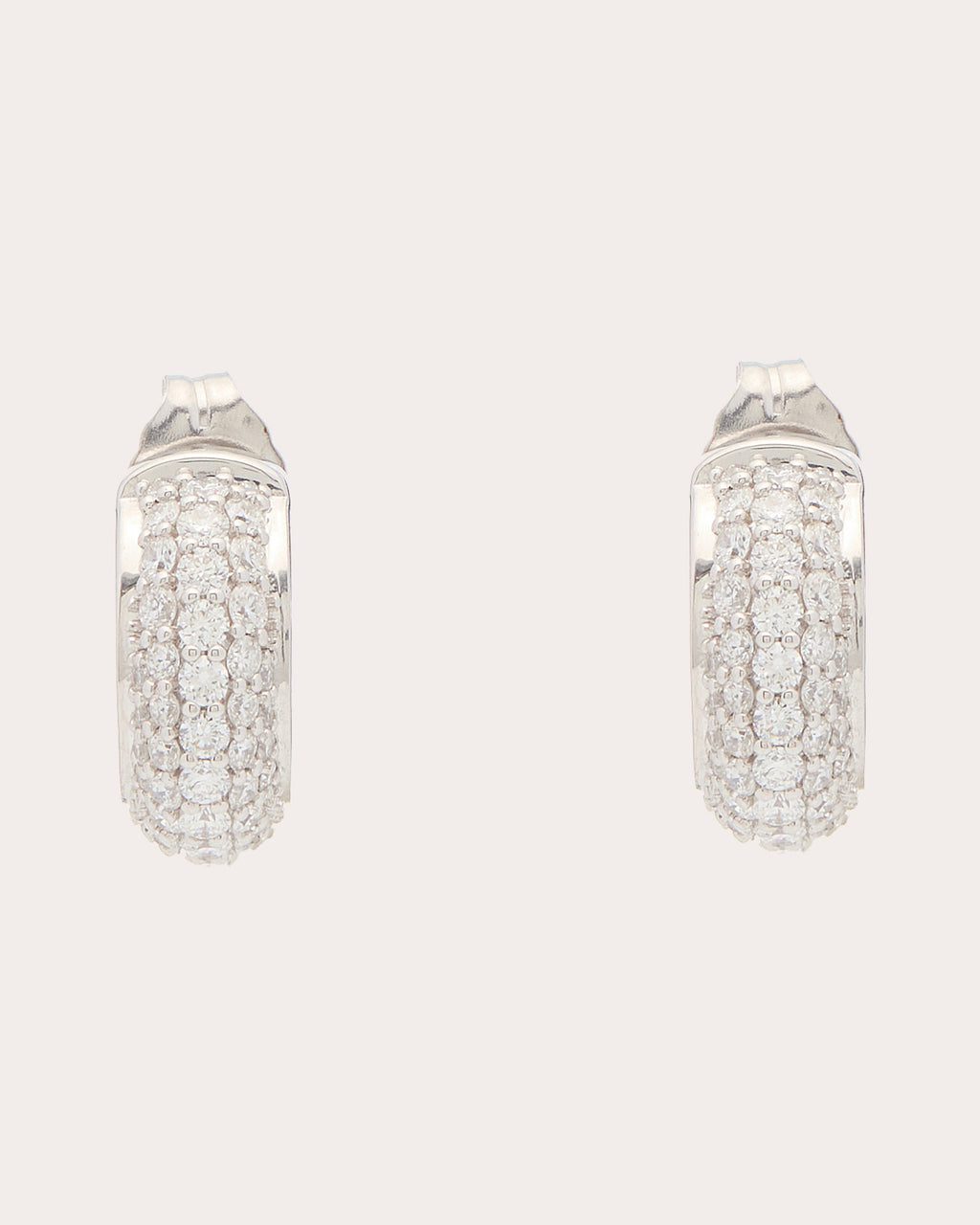 Diamond Pavé Luna Huggie Earrings