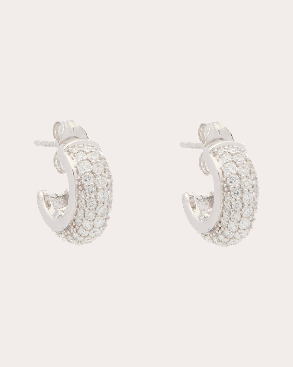 Diamond Pavé Luna Huggie Earrings