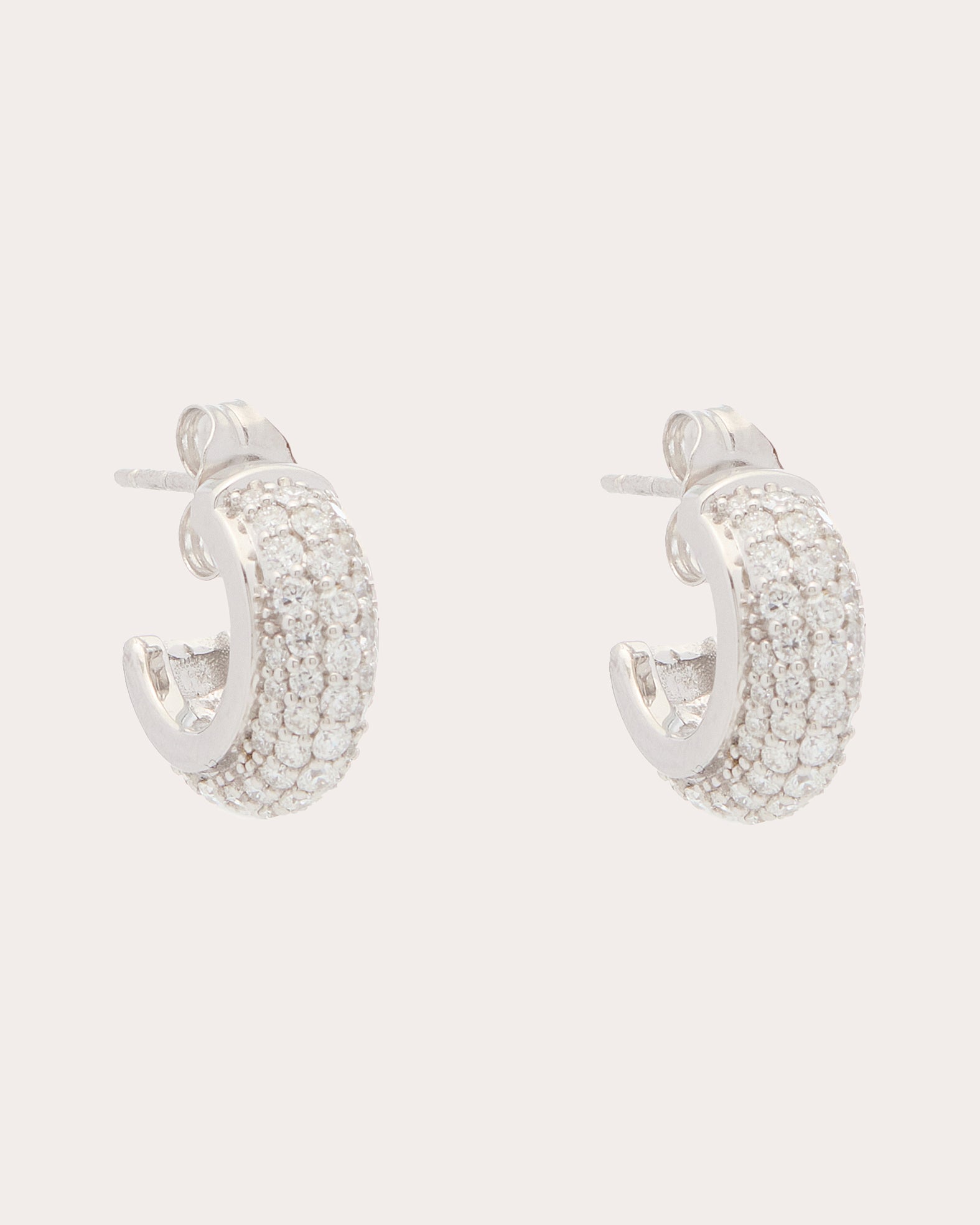 Diamond Pavé Luna Huggie Earrings