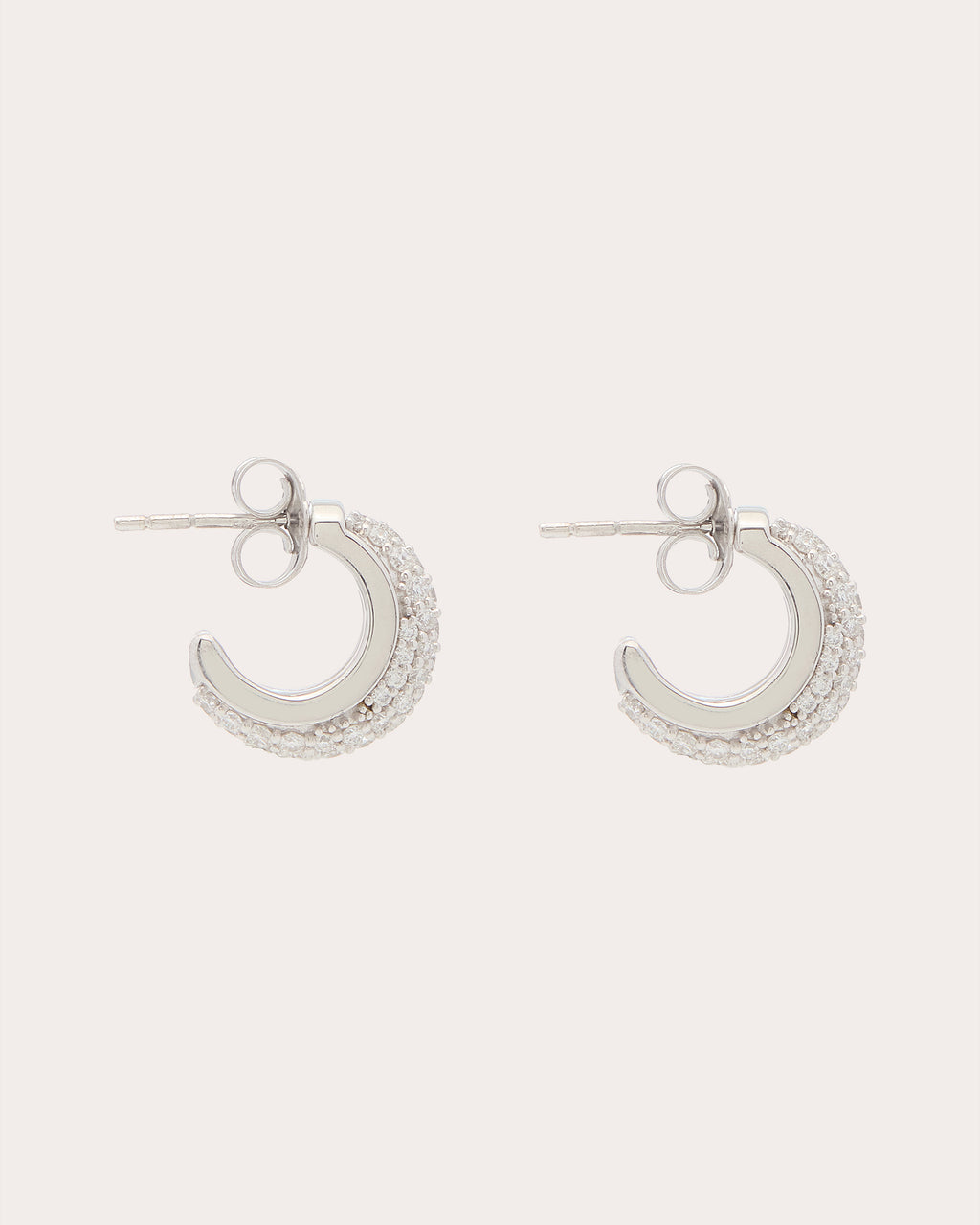 Diamond Pavé Luna Huggie Earrings
